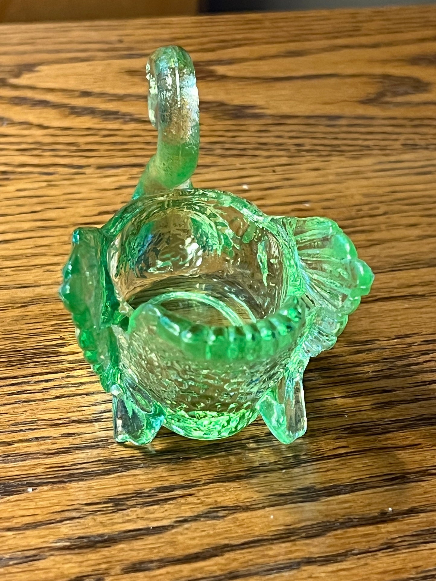 Vintage Uranium Glass Cambridge Glass Green Swan Glows Lover Antiques and Vintage