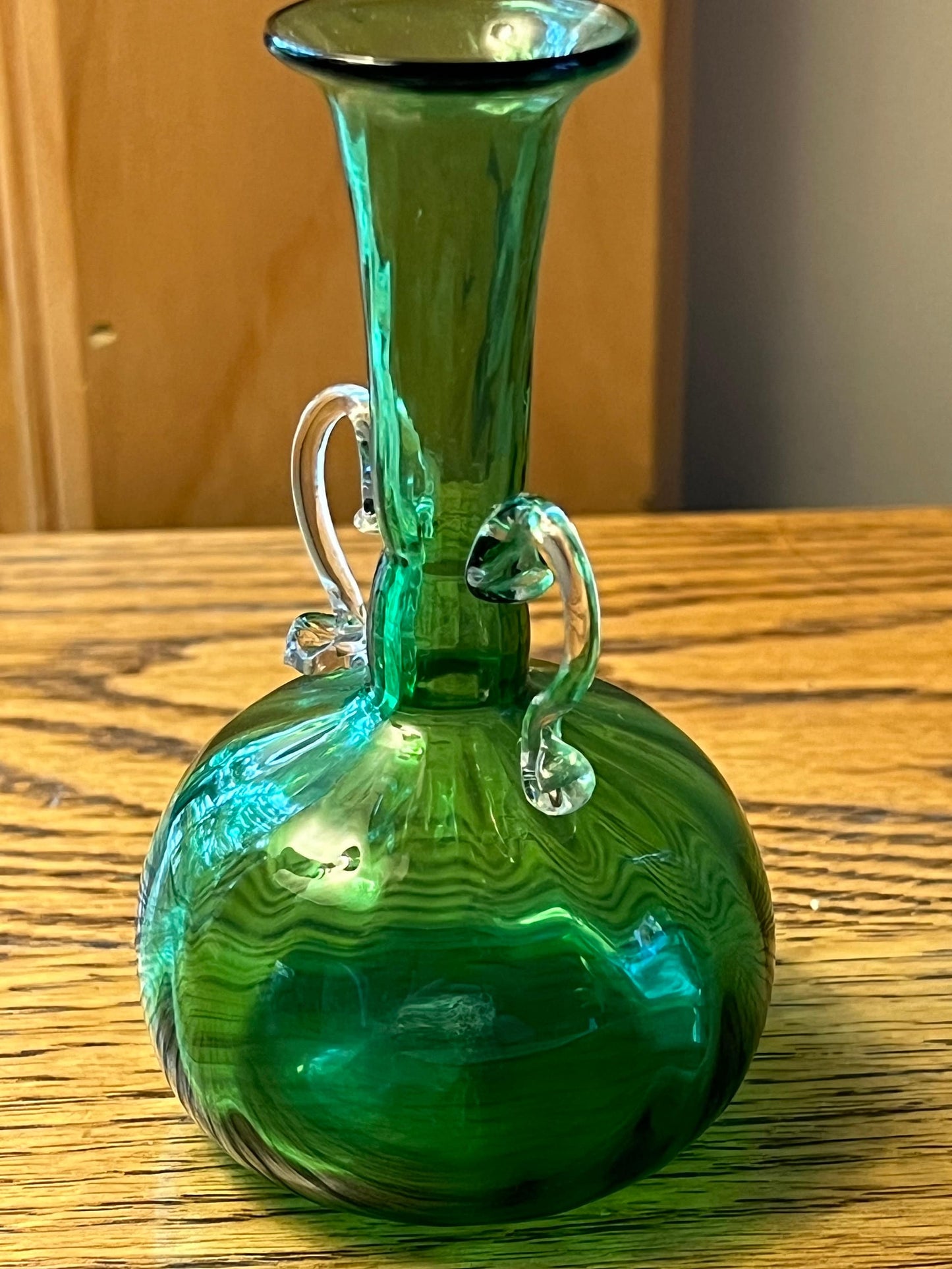 Vintage Emerald Green Mini Pitcher Vase with Elegant Arms Lover Antiques and Vintage