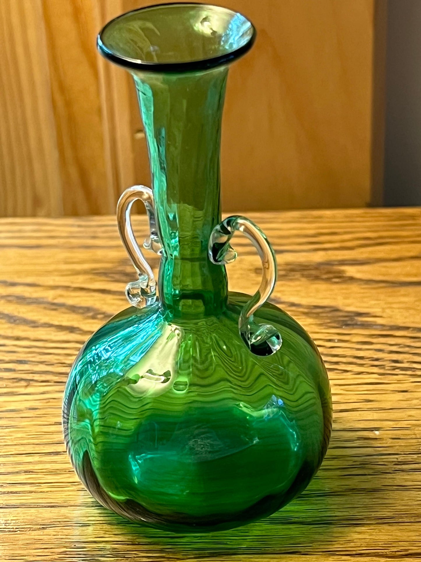 Vintage Emerald Green Mini Pitcher Vase with Elegant Arms Lover Antiques and Vintage