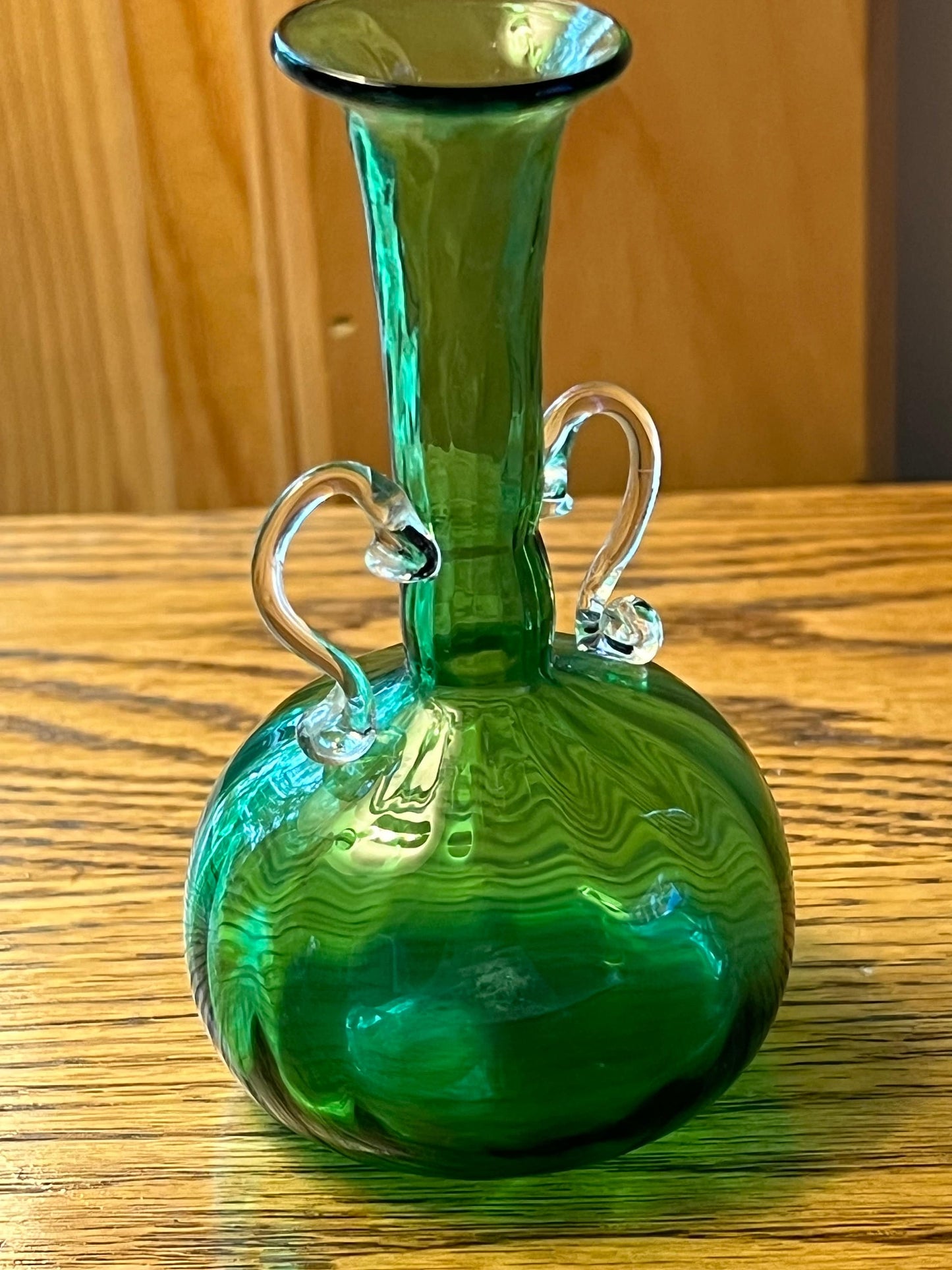 Vintage Emerald Green Mini Pitcher Vase with Elegant Arms Lover Antiques and Vintage