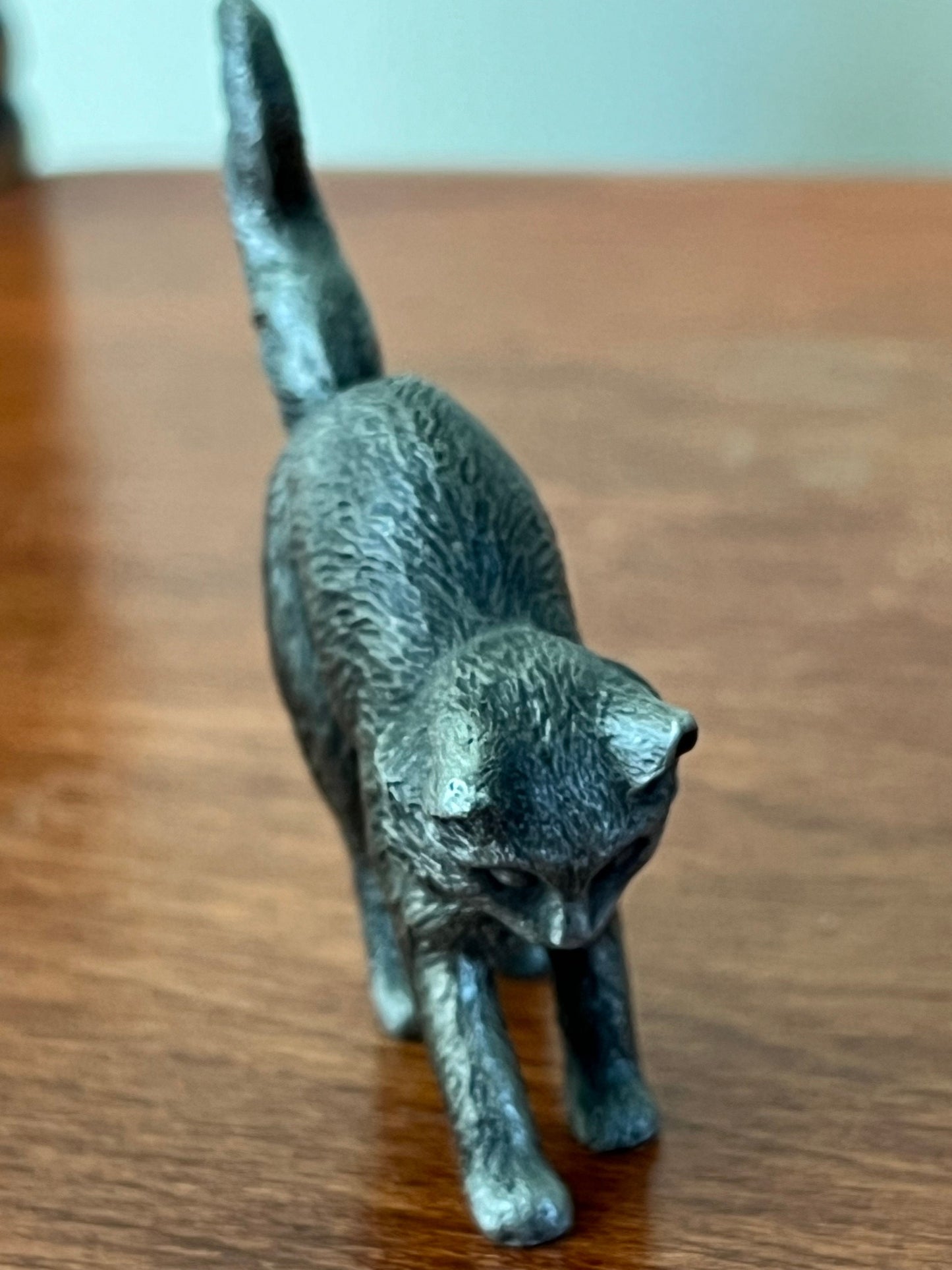 Vintage Pewter Cat Franklin Mint Figurine, House of Faberge Cat, Gray Cat Statue, Lover Antiques and Vintage