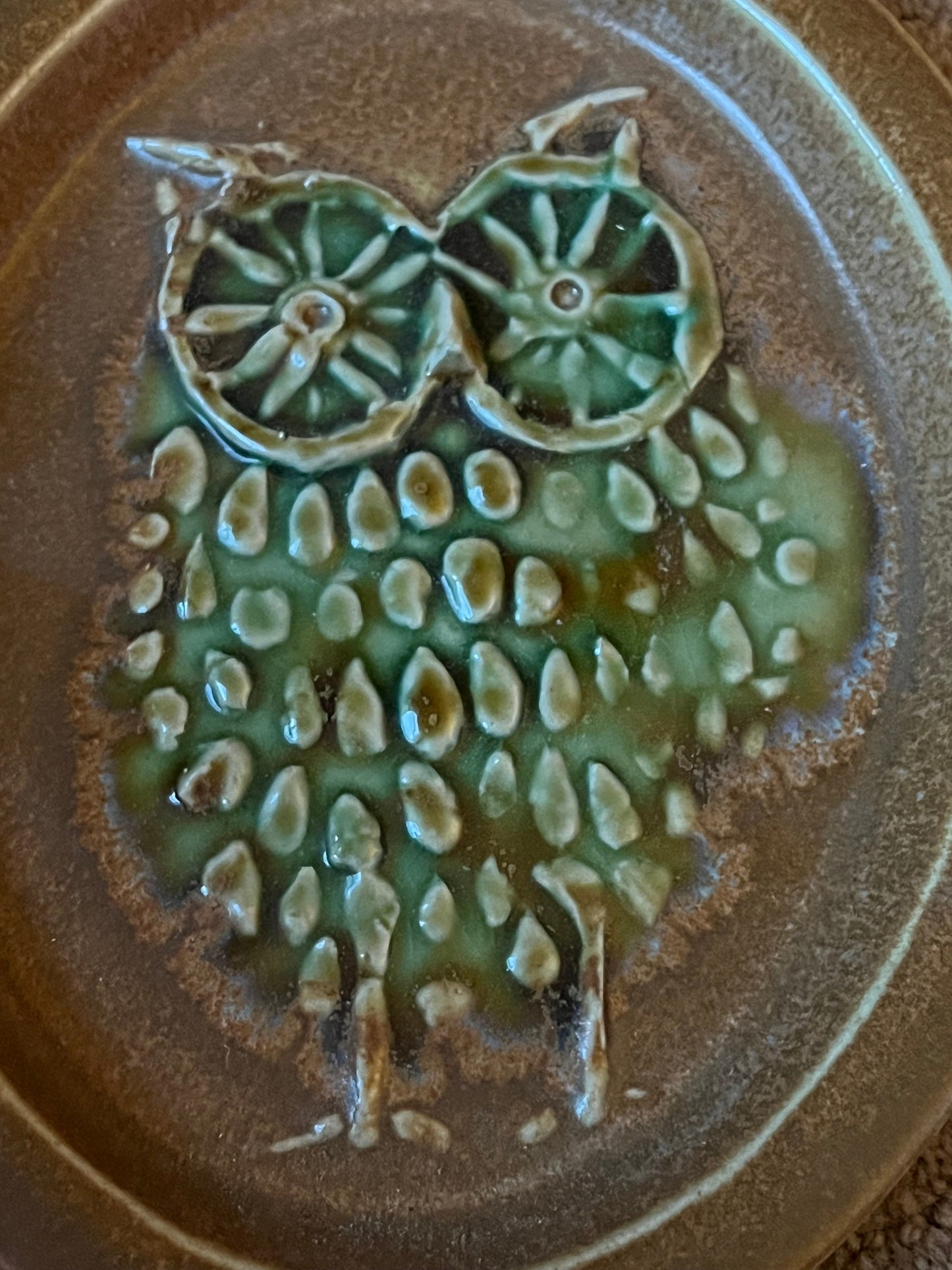 Vintage Owl Wall Hanging by Bennington Vermont Cooperative David Gil Design Plate Plaque Plaque Owl With Hook Lover Antiques and Vintage