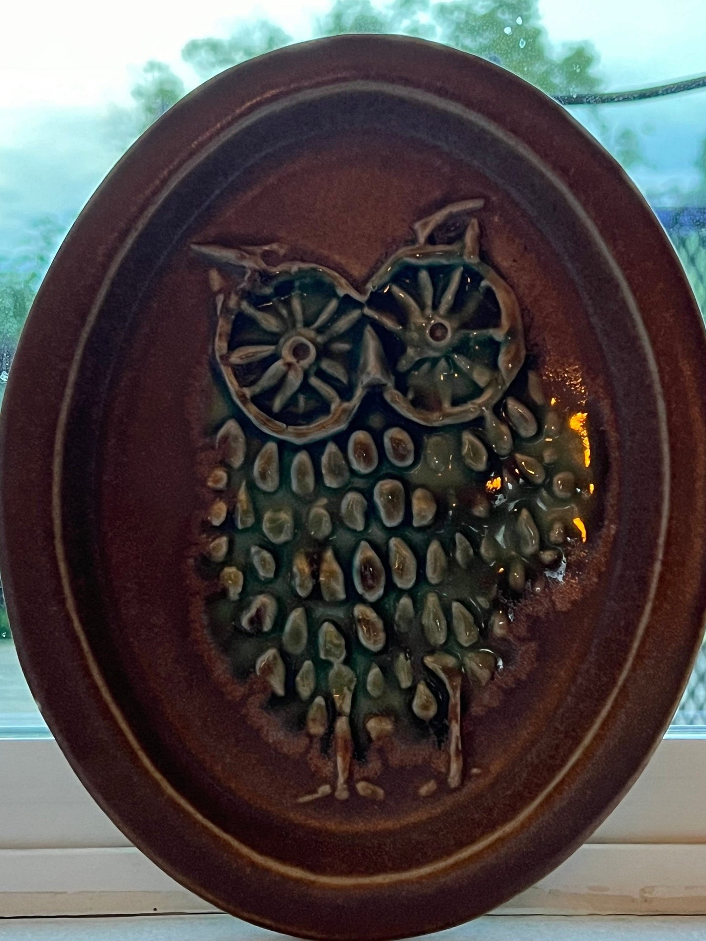 Vintage Owl Wall Hanging by Bennington Vermont Cooperative David Gil Design Plate Plaque Plaque Owl With Hook Lover Antiques and Vintage