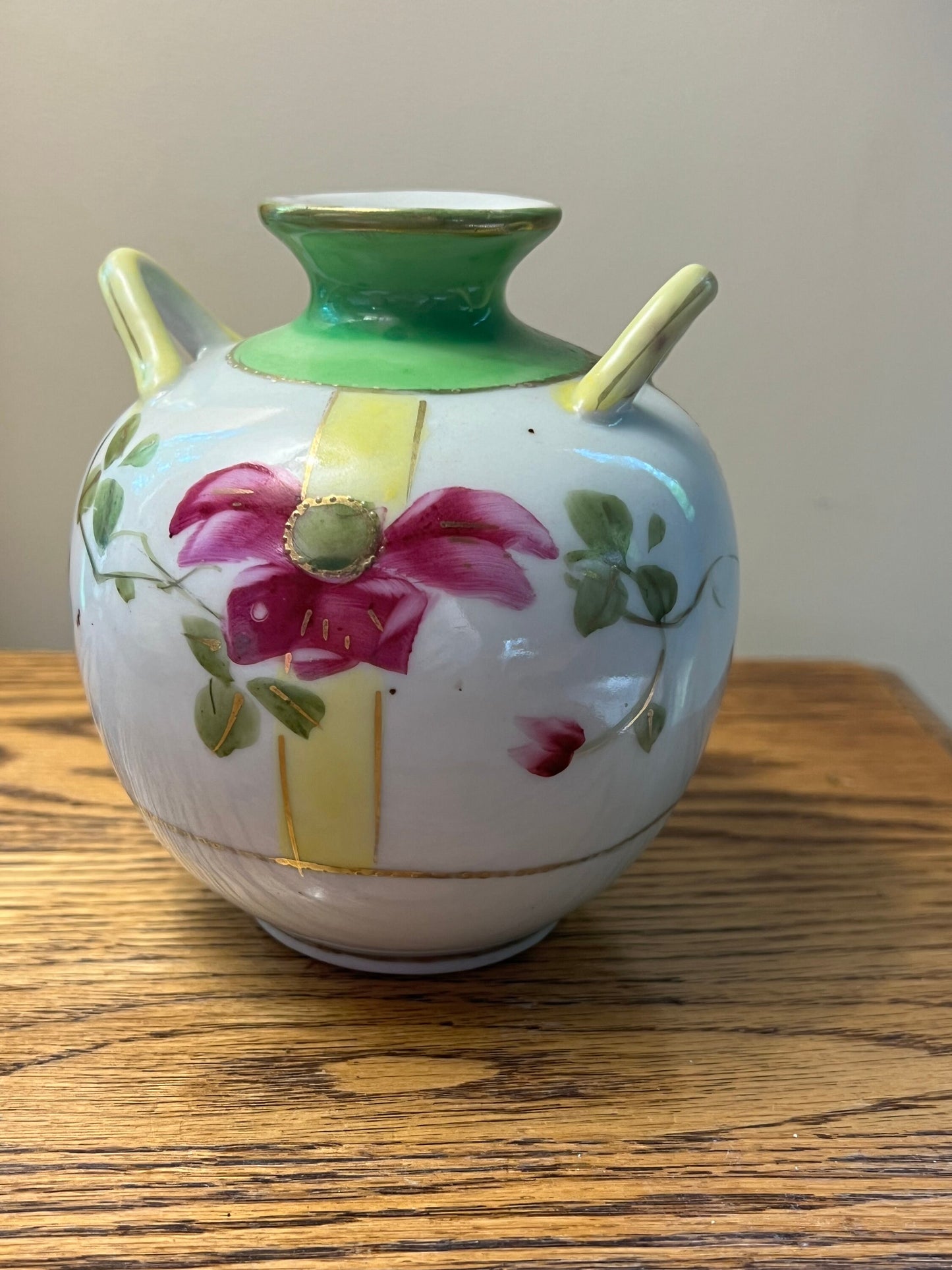 Vintage Nippon Hand Painted Japanese Porcelain Vase Lover Antiques and Vintage