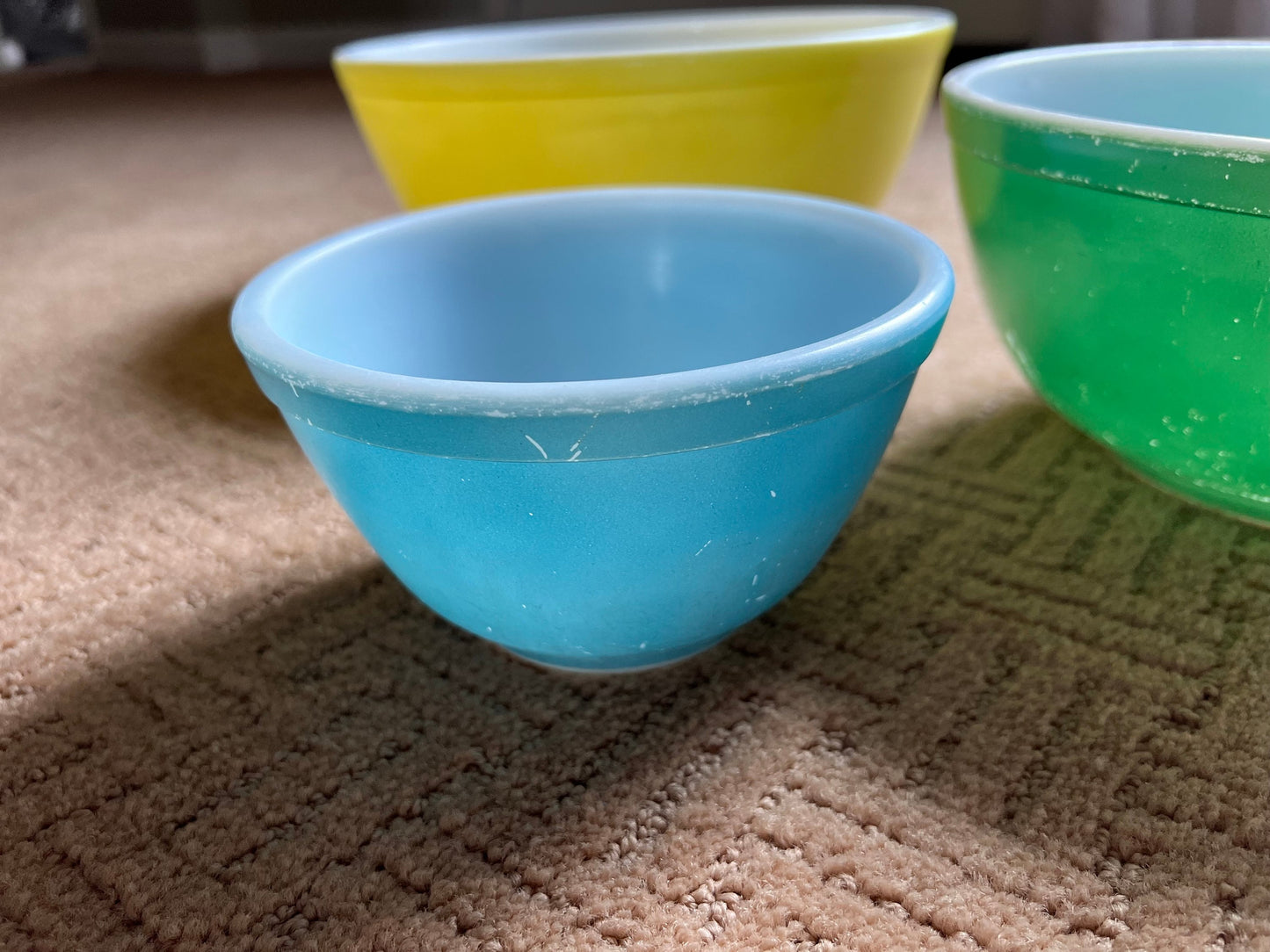 Vintage Pyrex Set of 3 Mixing Bowls Lover Antiques and vintage