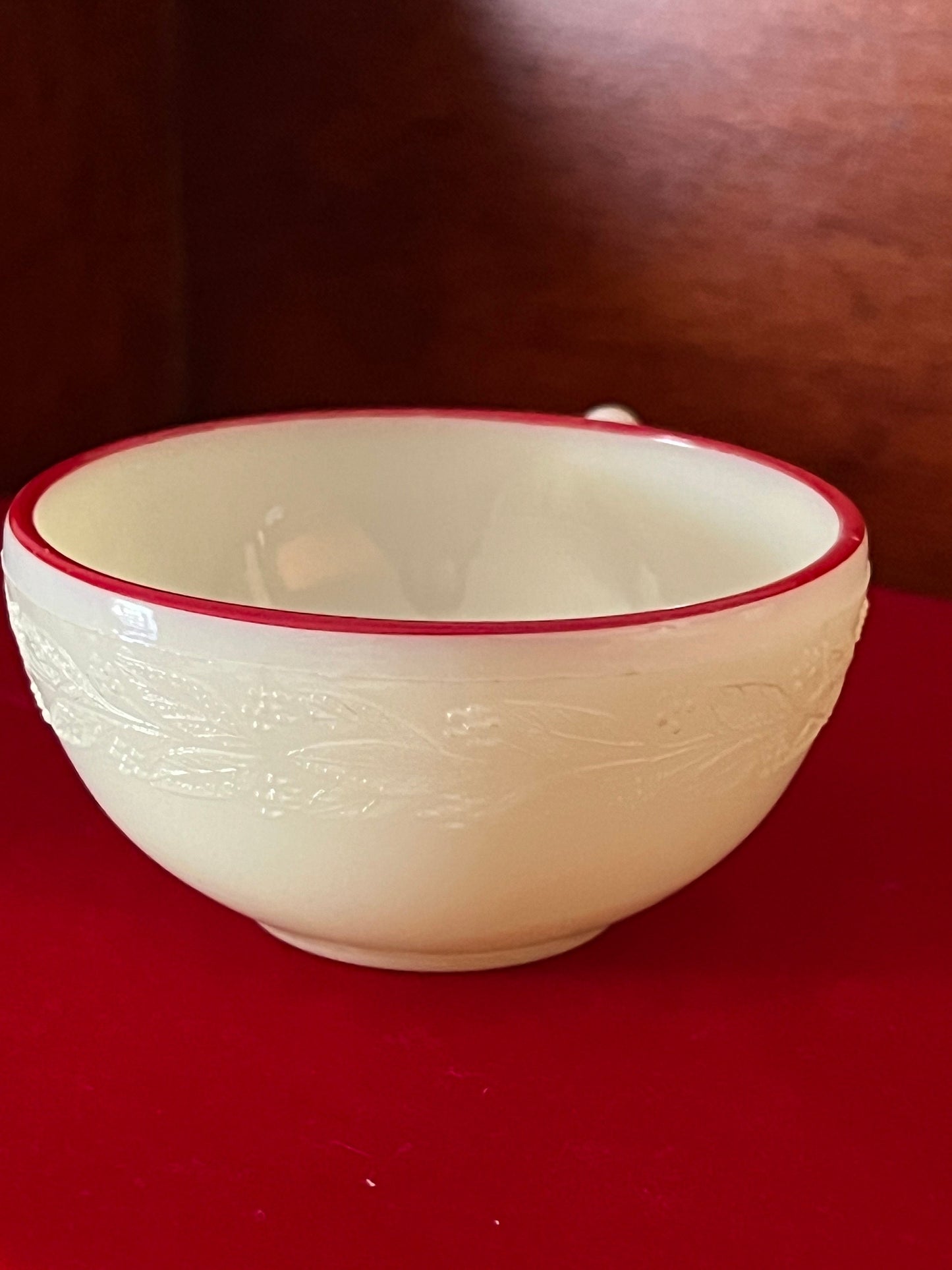 Vintage Uranium Glass Tea Cup by McKee Glass Children’s Tea Set Laurel Red Trim Lover Antiques and Vintage