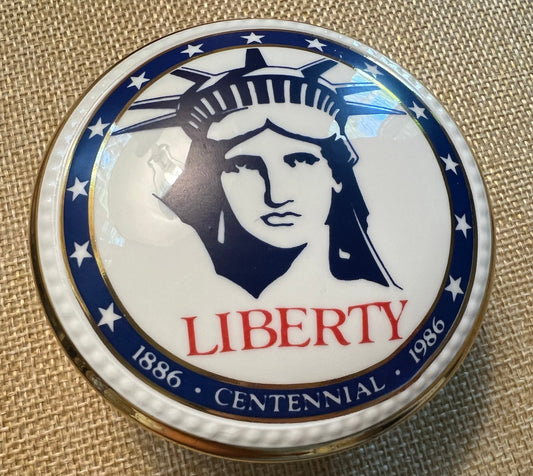 Vintage Liberty Trinket Box by Villeroy & Boch USA Lady Liberty Container with Lid Lover Antiques and Vintage