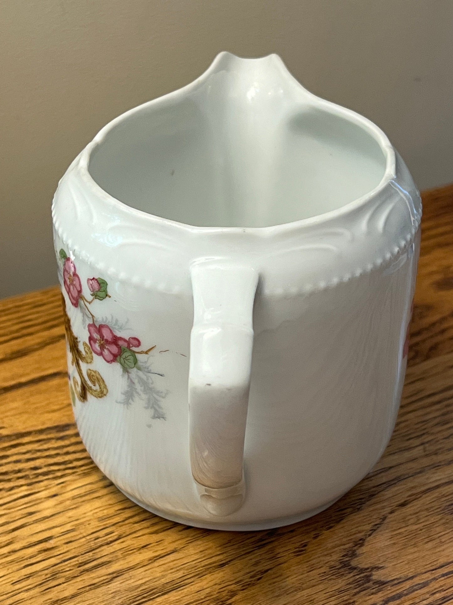 Vintage White Porcelain Peacock and Berries Pitcher Made in Germany Lover Antiques and Vintage