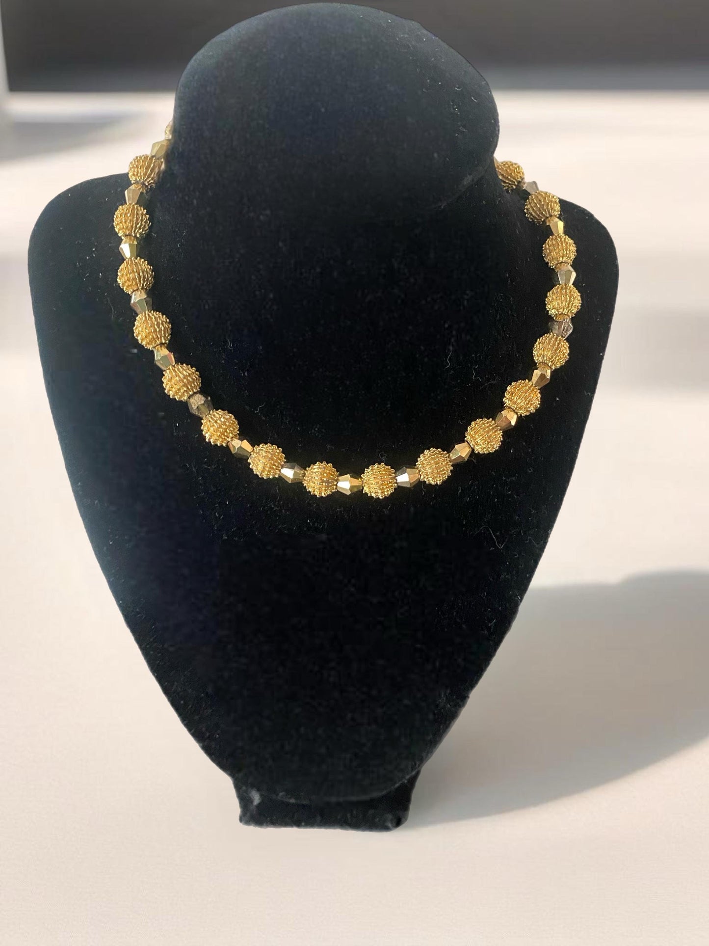 Vintage Crown Trifari Nubby Gold Style Choker Necklace Jewelry by Trifari Electra Collection Lover Antiques and Vintage