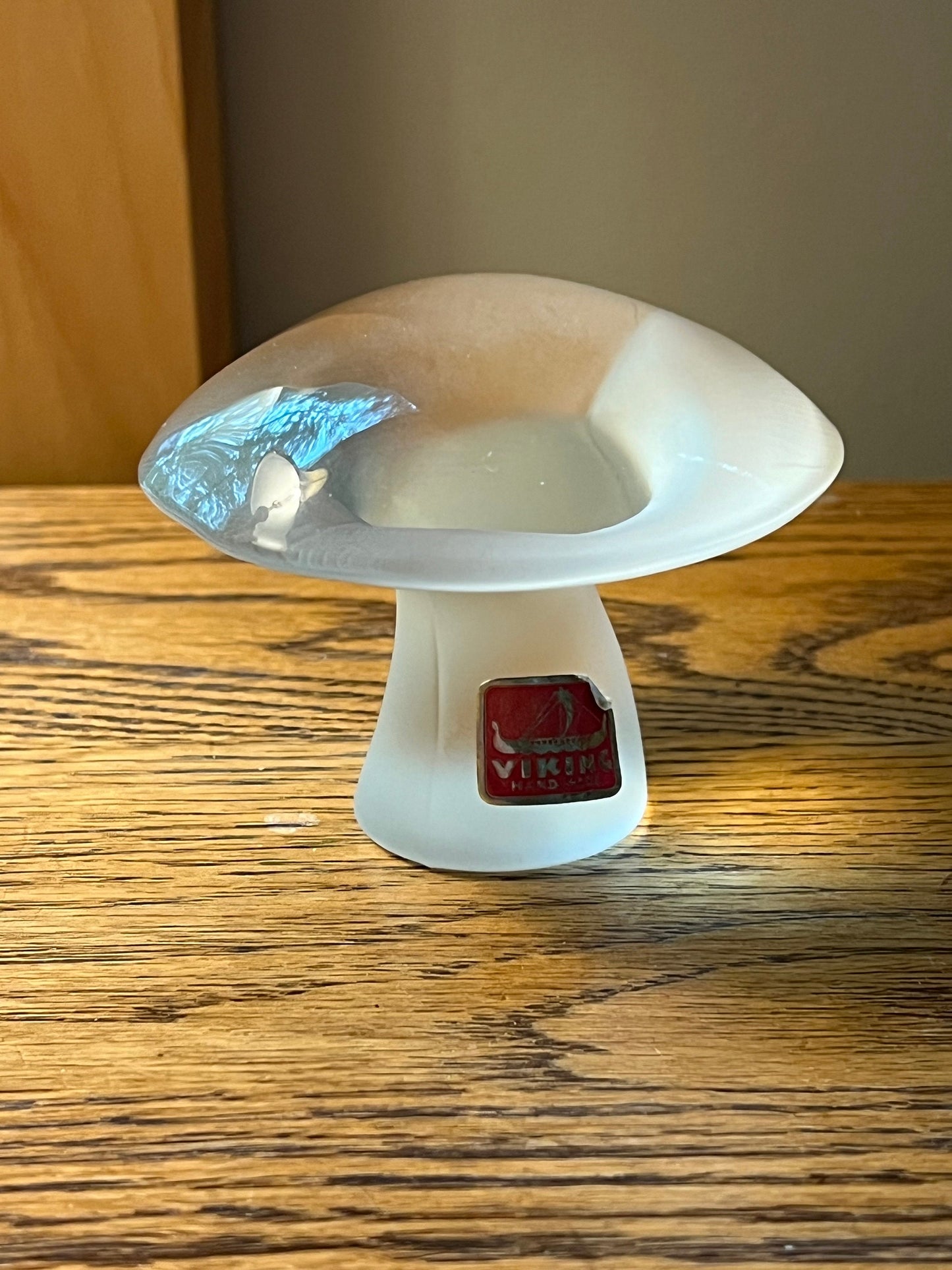 Vintage Viking Mushroom Glass Art Frosted Mushroom Figurine Lover Antiques and Vintage