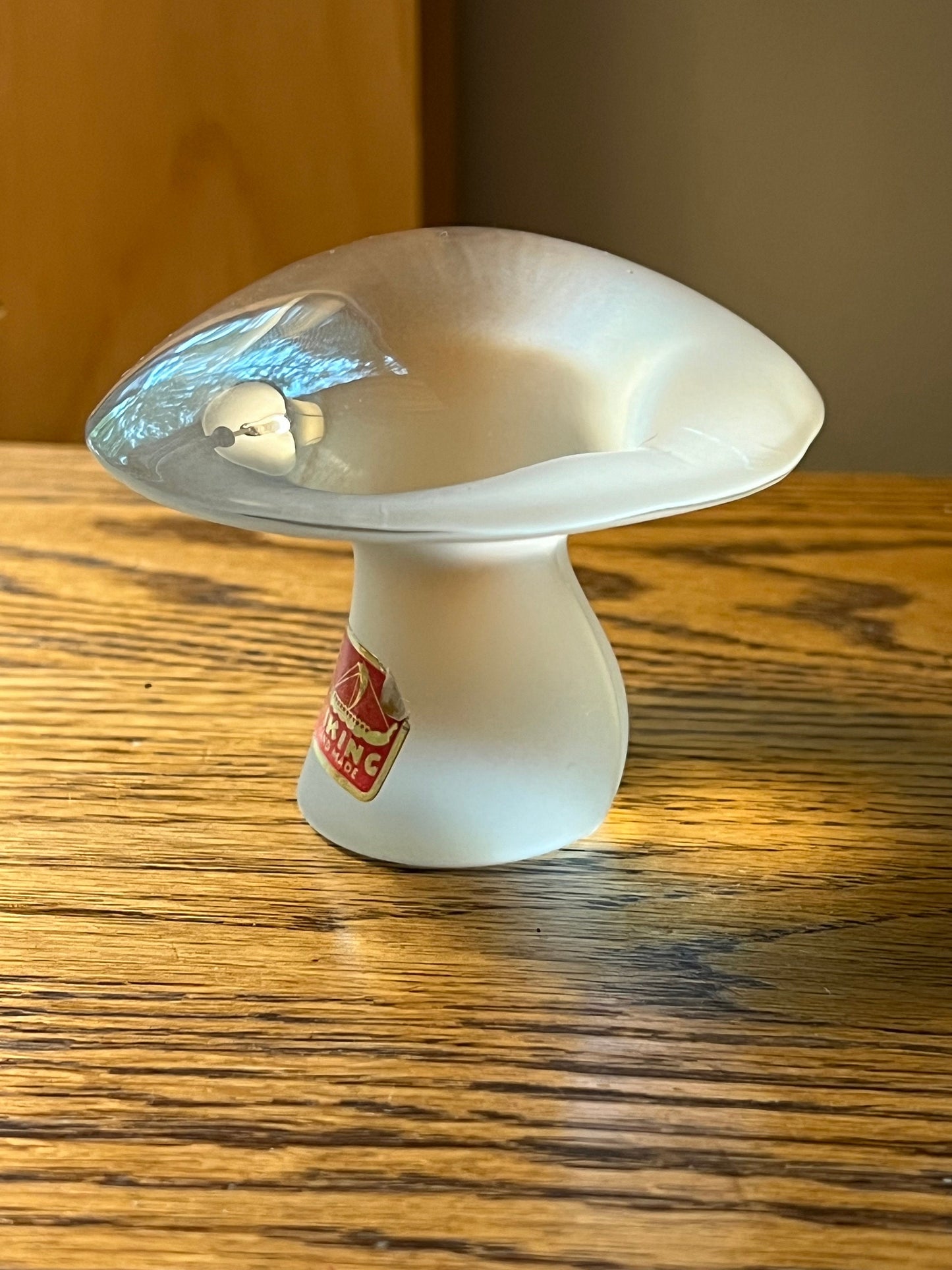 Vintage Viking Mushroom Glass Art Frosted Mushroom Figurine Lover Antiques and Vintage