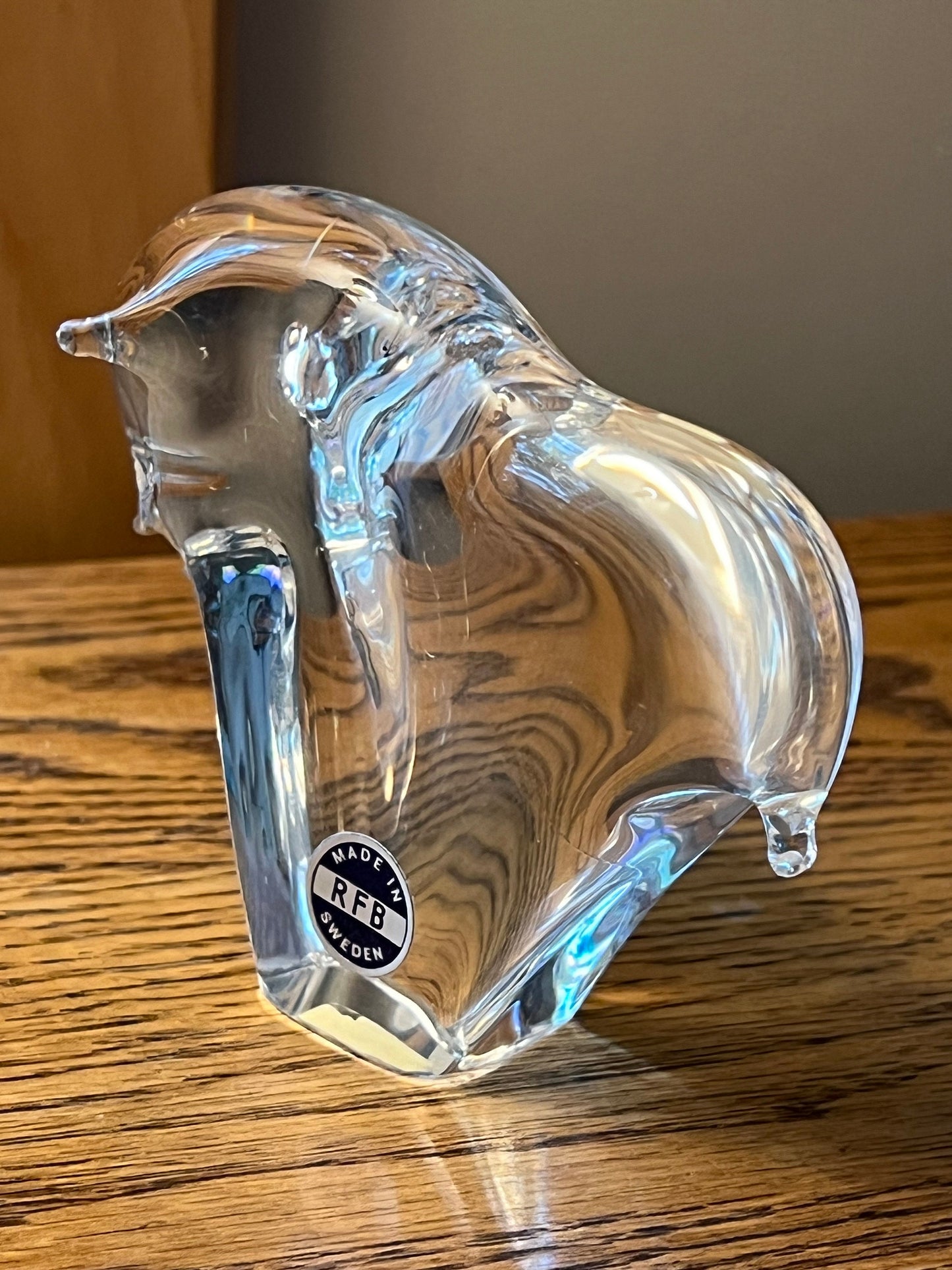 Vintage Glass Bull Paperweight by RFB Sweden Art Glass Lover Antiques and Vintage