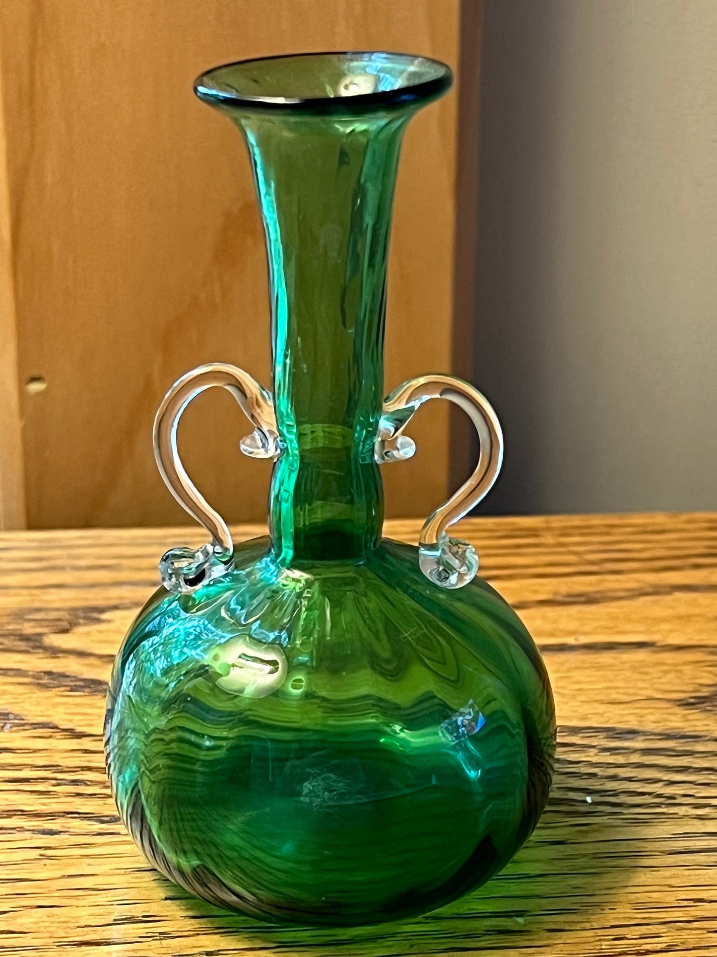 Vintage Emerald Green Mini Pitcher Vase with Elegant Arms Lover Antiques and Vintage