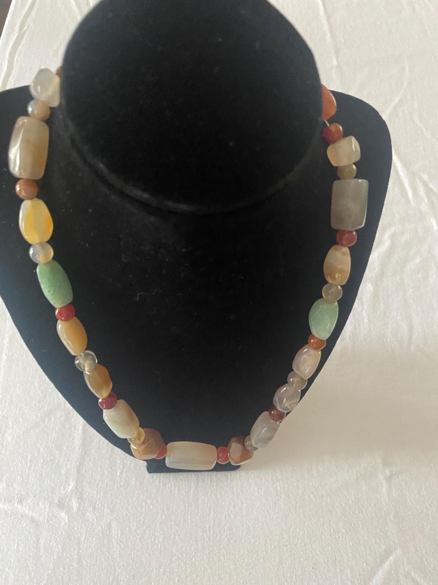 Vintage Aurora Borealis Style Crystals & Gold Necklace Fringe Jewelry Lover Antiques and Vintage