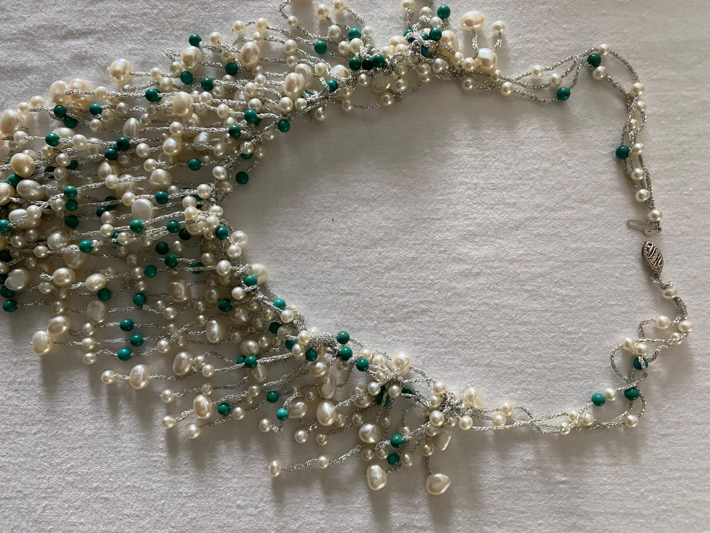 Vintage Multi Strand Freshwater Pearls & Bead Statement Necklace Unique Gift Opportunity Lover Antiques and Vintage