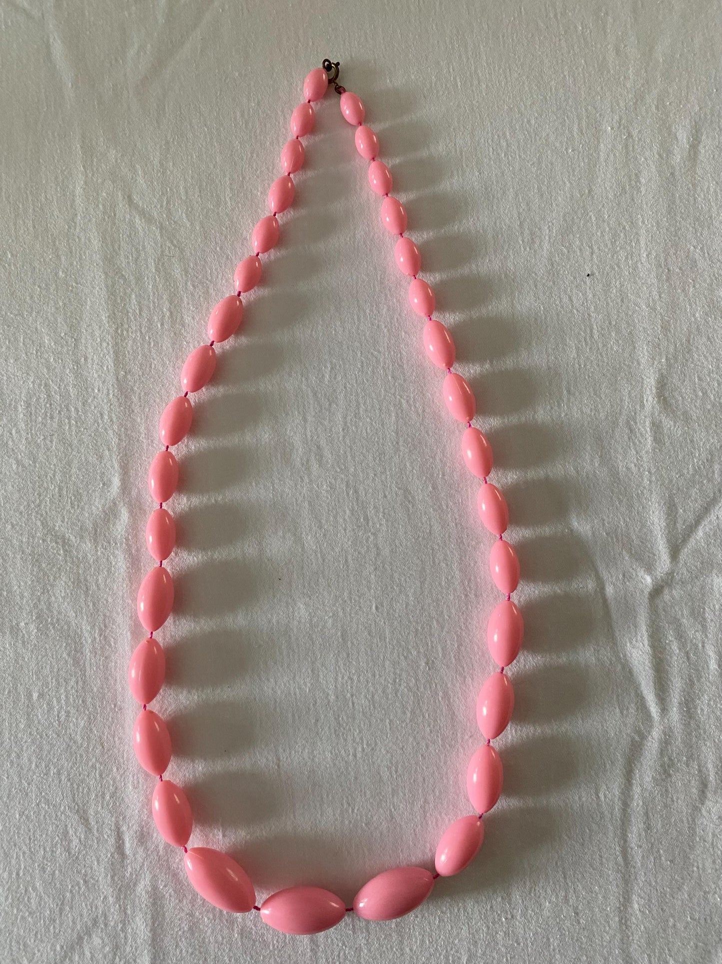 Vintage Barrel Beaded Pink Necklace 1950’s Jewelry Unique Gift Opportunity Lover Antiques and Vintage