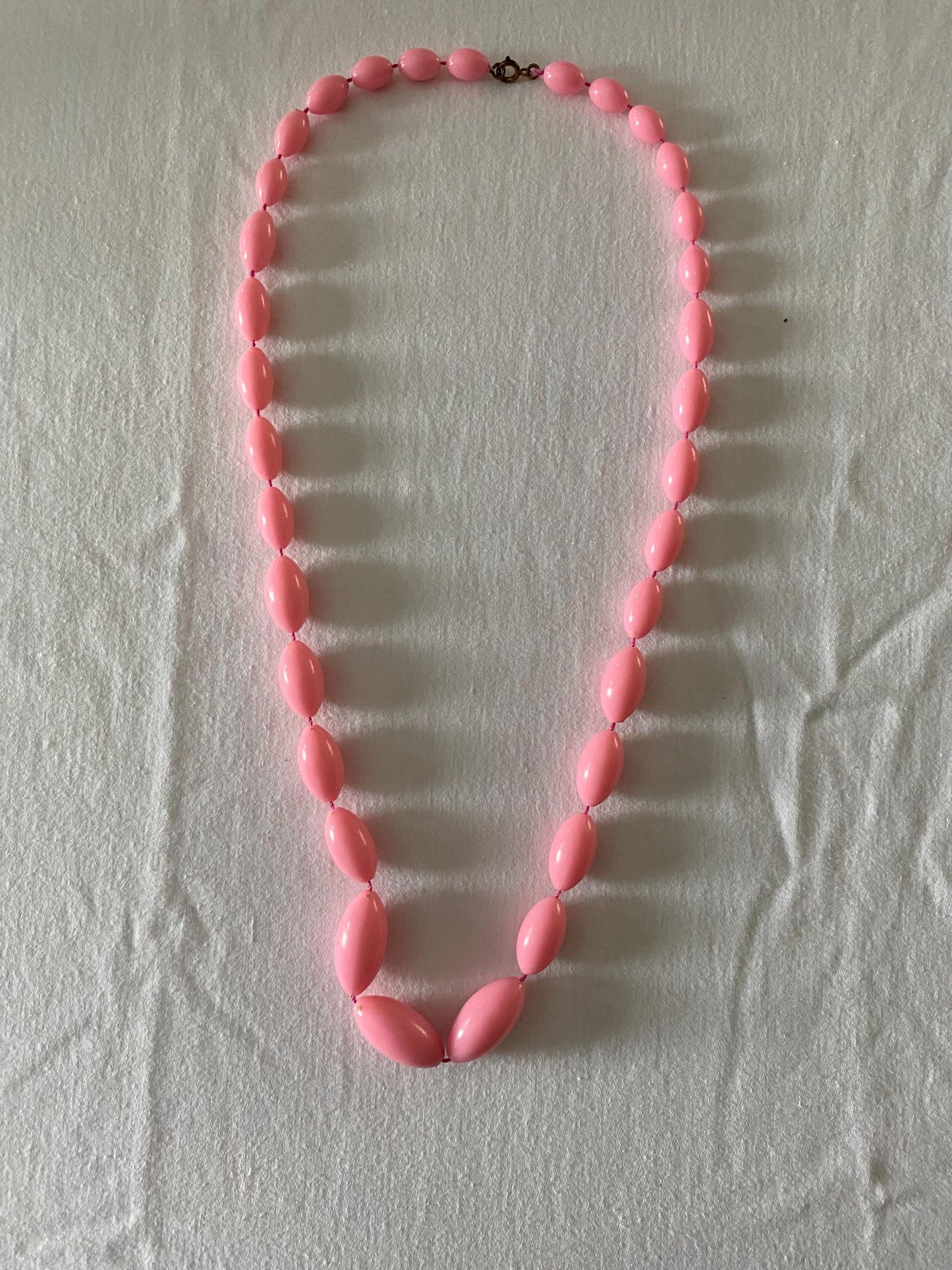 Vintage Barrel Beaded Pink Necklace 1950’s Jewelry Unique Gift Opportunity Lover Antiques and Vintage