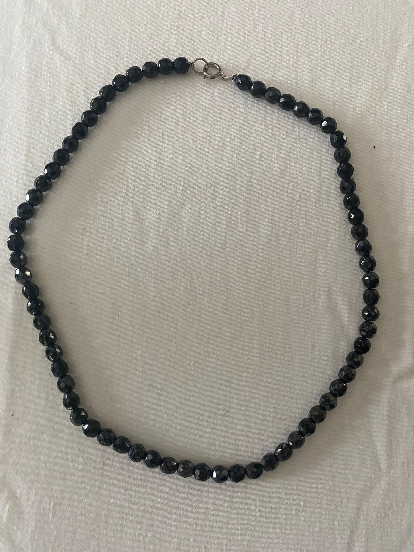 Vintage Black Faceted Bead Necklace Unique Gift Opportunity Lover Antiques and Vintage