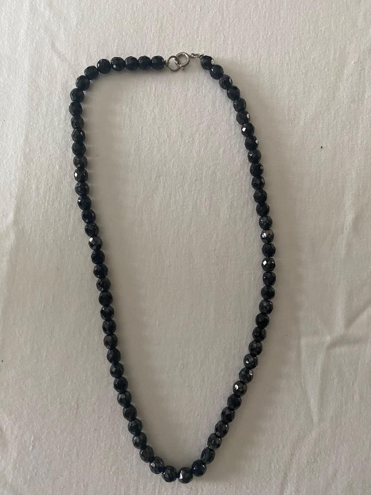 Vintage Black Faceted Bead Necklace Unique Gift Opportunity Lover Antiques and Vintage