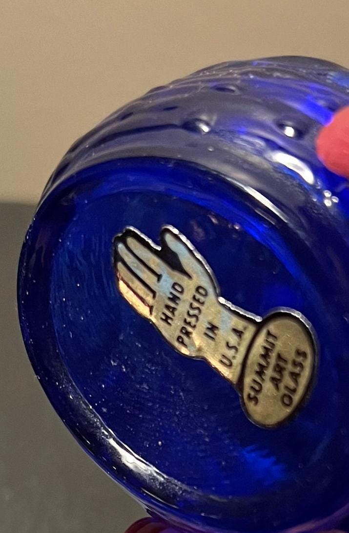 Vintage Cobalt Blue Rabbit on Nest Summit Art Russ Vogelsong Bunny with Lid Art Glass Rabbits Bunnies Lover Antiques and Vintage