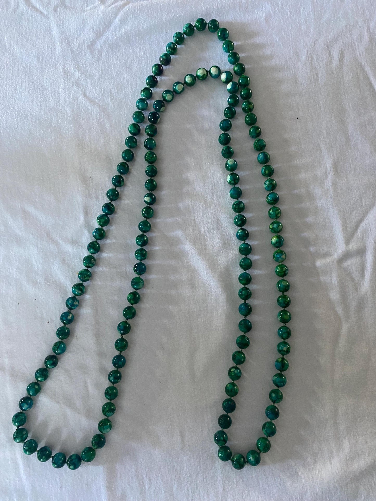 Vintage Malachite and Hematite Natural Gemstone Beaded Necklace Green Earth Stones Jewelry Lover Antiques and Vintage