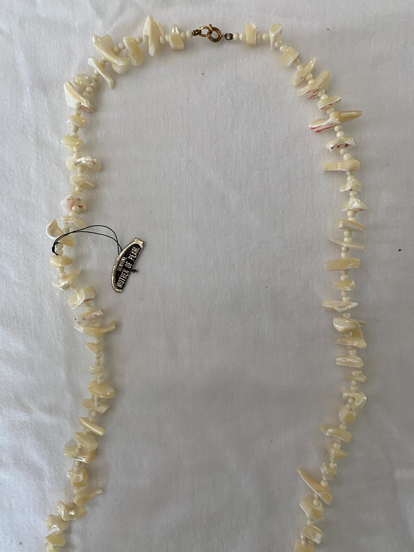 Vintage Genuine Mother of Pearl Necklace White Jewelry Unique Gift Opportunity Lover Antiques and Vintage