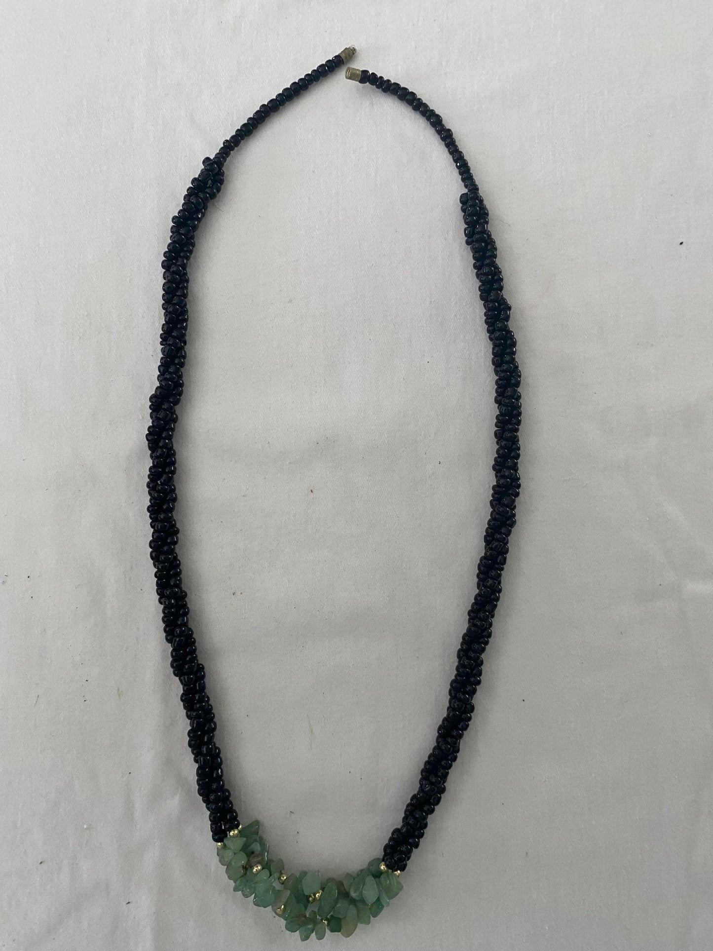 Vintage Black Onyx with Jade Necklace Black & Green Twist Jewelry Unique Gift Opportunity Lover Antiques and Vintage