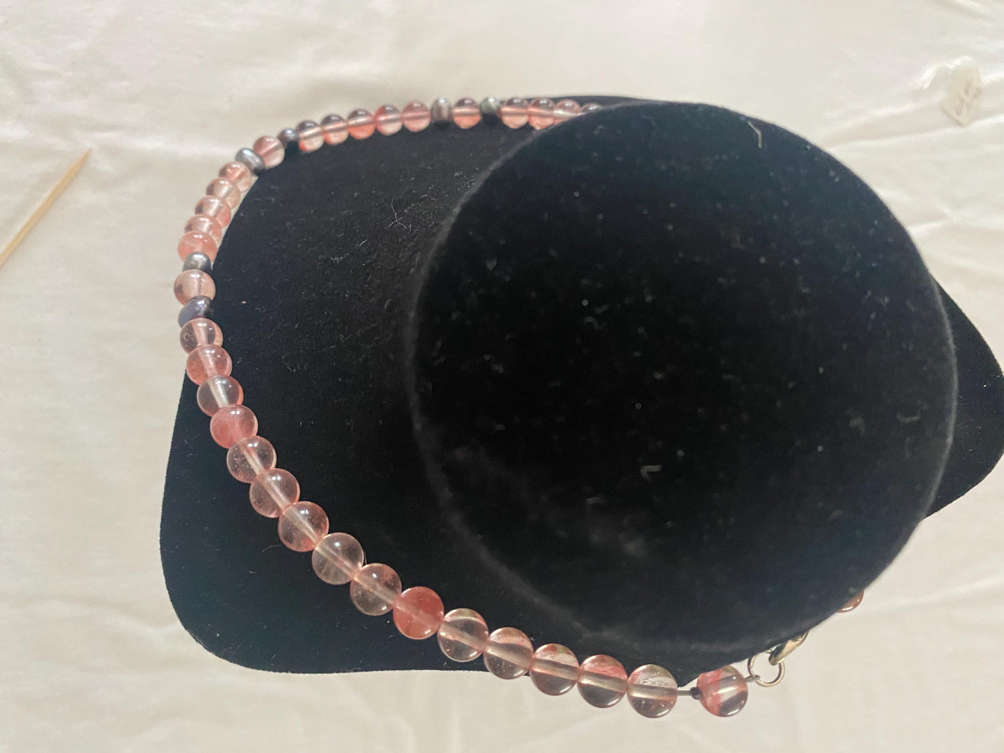 Vintage Pink & Gray Beaded Necklace Watermelon Jewelry Unique Gifts at Lover Antiques and Vintage