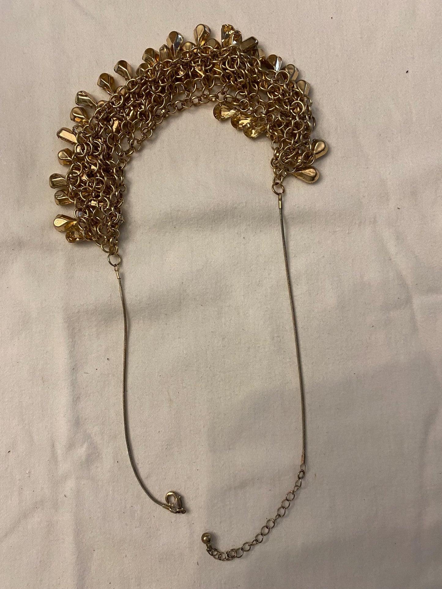 Vintage Collar Necklace with Gold Fringe Necklace Cha Cha Jewelry Lover Antiques and Vintage