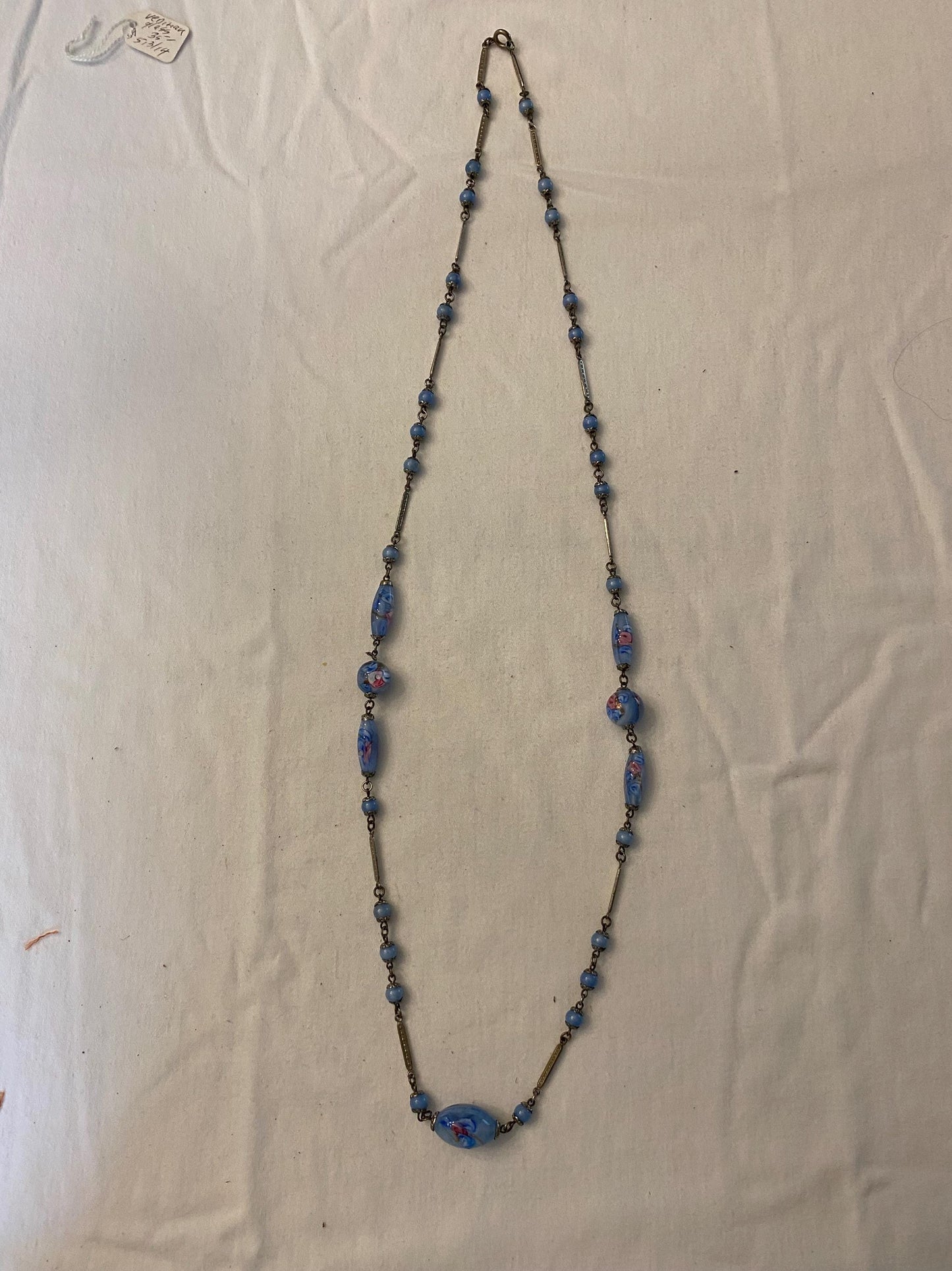 Vintage Blue & White Flower and Bead Necklace Necklace Unique Gifts Galore at Lover Antiques and Vintage
