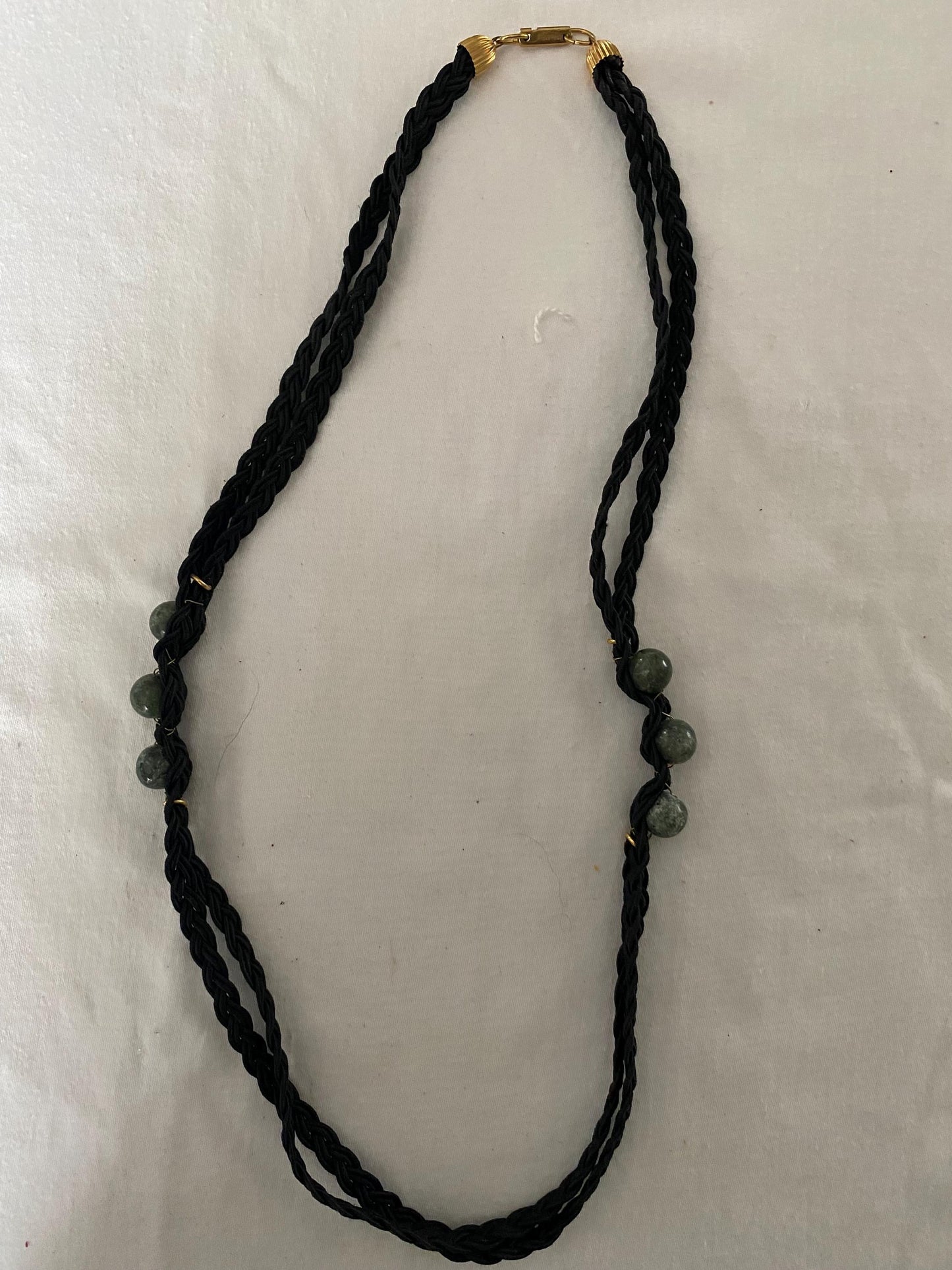 Vintage HOBE Signed Black & Jade Necklace Twist Jewelry Unique Gifts at Lover Antiques and Vintage