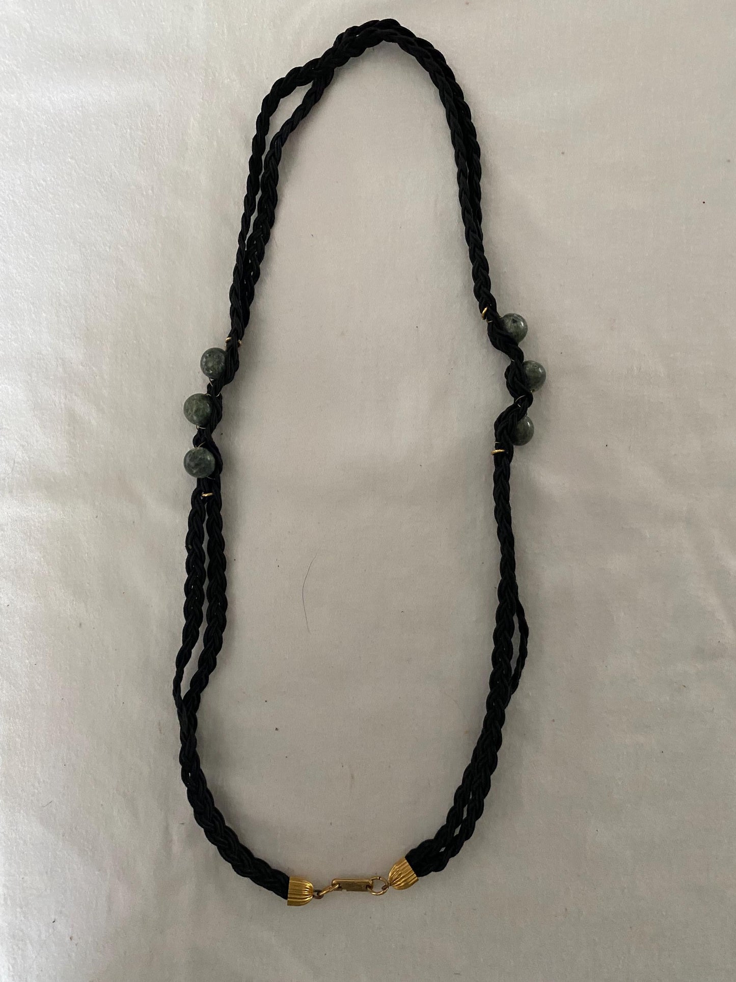 Vintage HOBE Signed Black & Jade Necklace Twist Jewelry Unique Gifts at Lover Antiques and Vintage