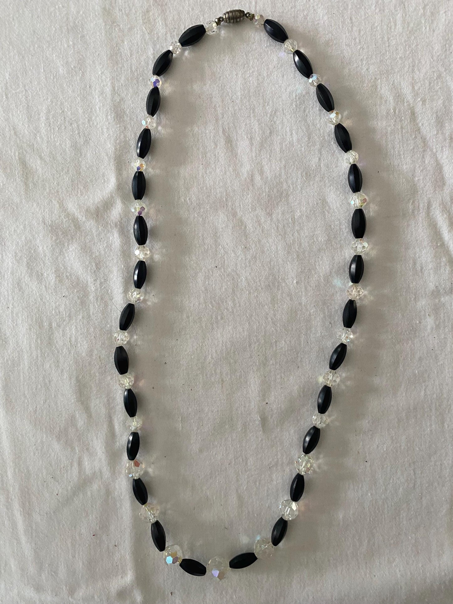 Vintage Black & Crystal Beaded Necklace Unique Gifts Galore at Lover Antiques and Vintage