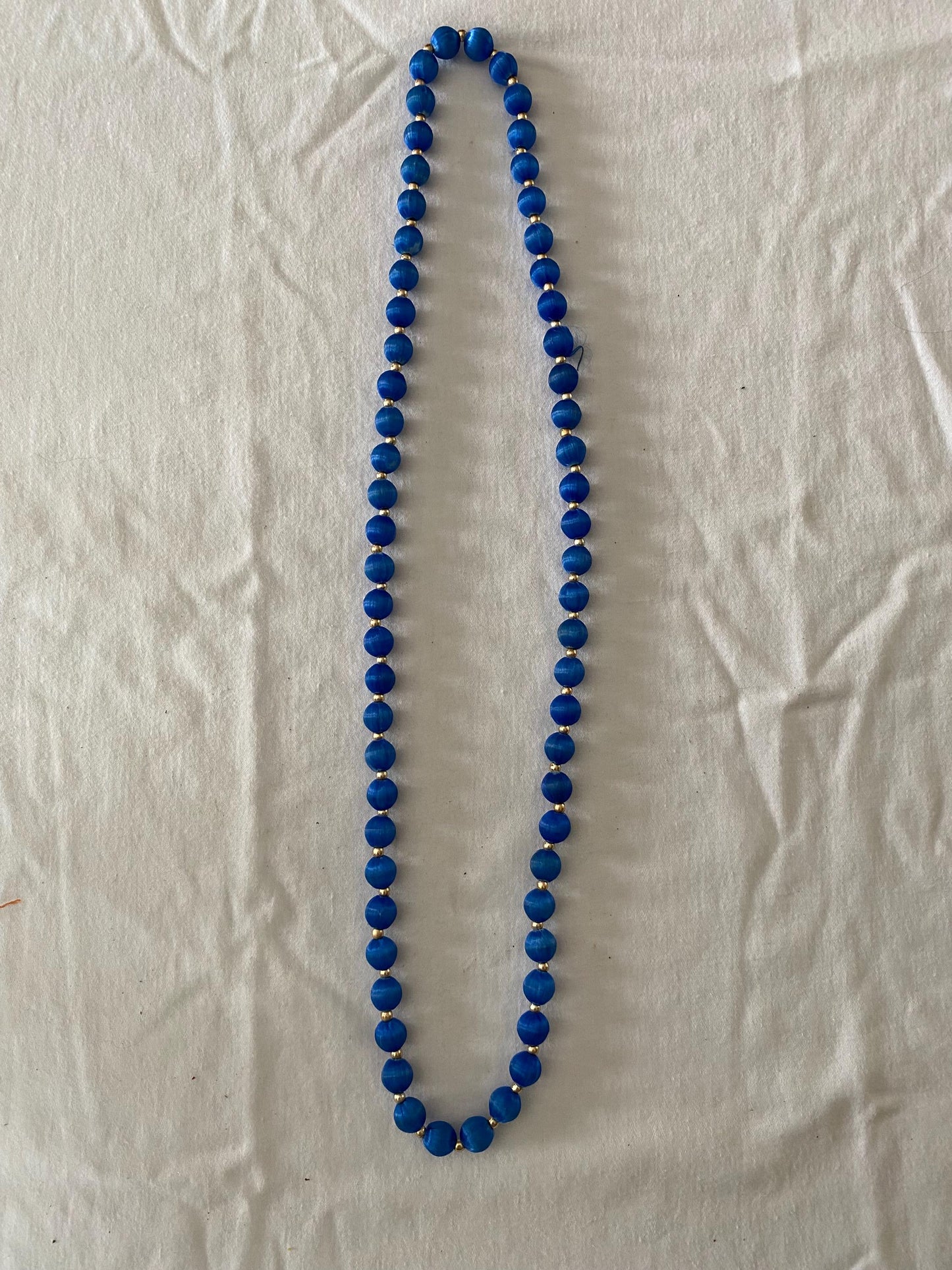 Vintage Blue Beaded Necklace Dark Blue Jewelry Unique Gifts at Lover Antiques and Vintage