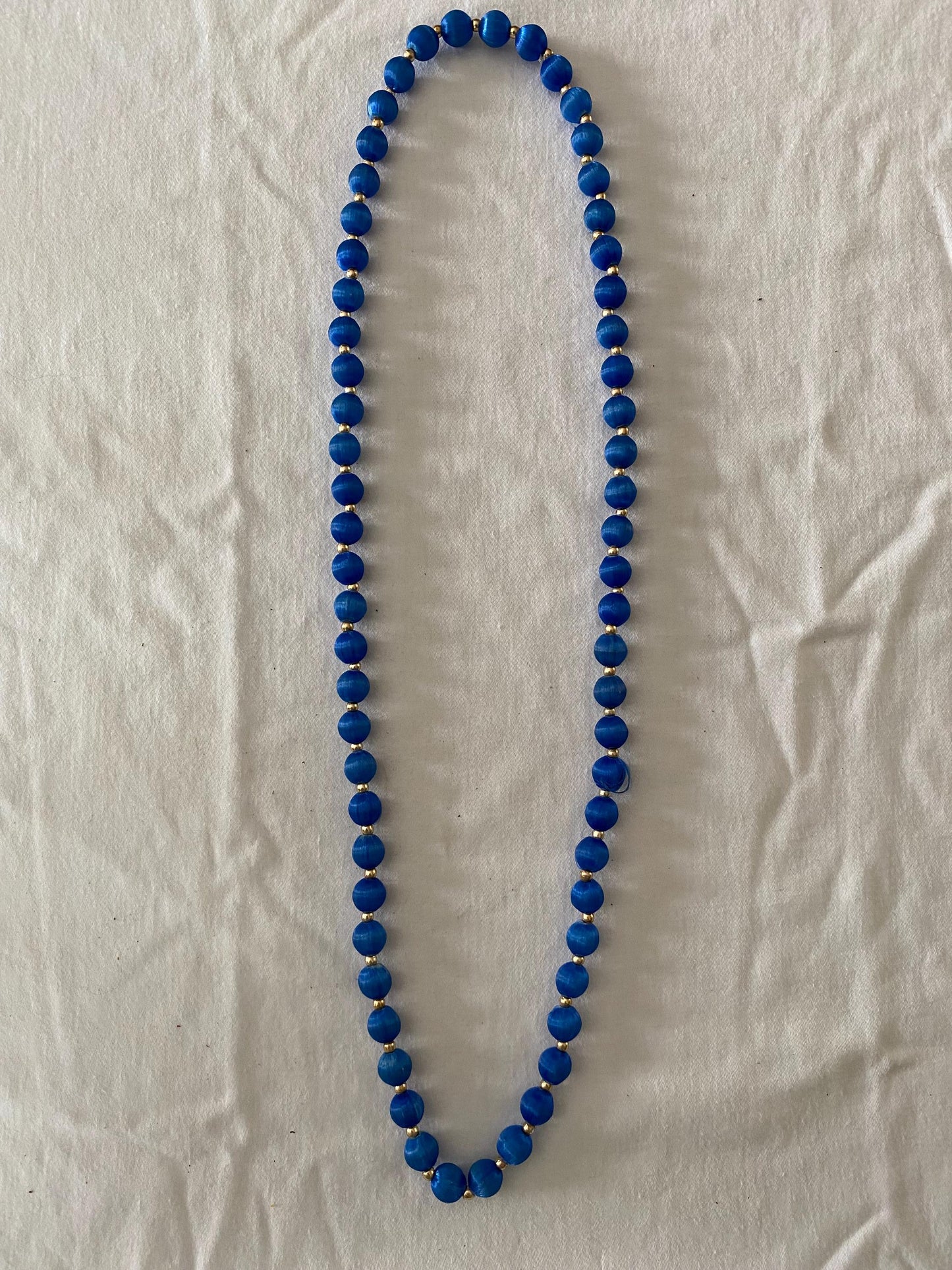 Vintage Blue Beaded Necklace Dark Blue Jewelry Unique Gifts at Lover Antiques and Vintage