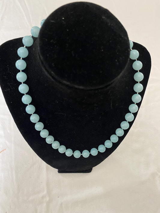 Vintage Light Blue Beaded Necklace Sky Blue Jewelry Unique Gifts at Lover Antiques and Vintage