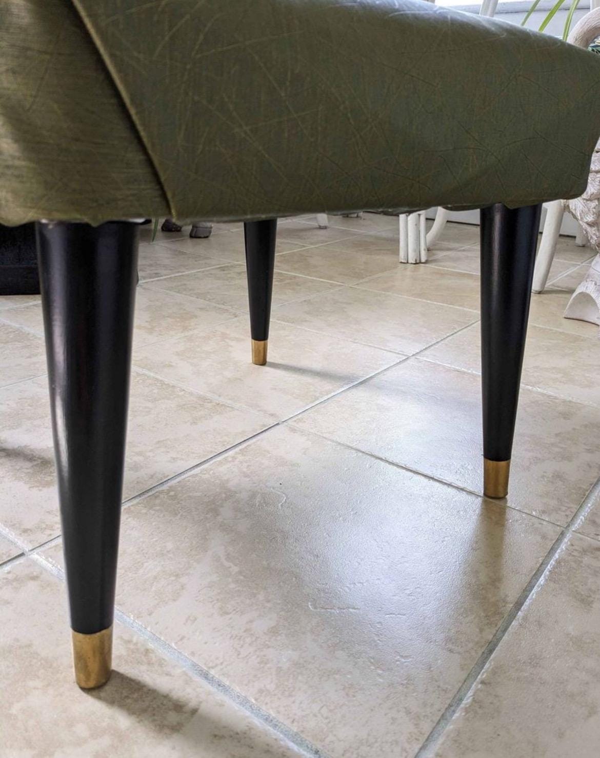 Mid Century Modern Green Stool Modern Ottoman Photographers Seat Lover Antiques and Vintage