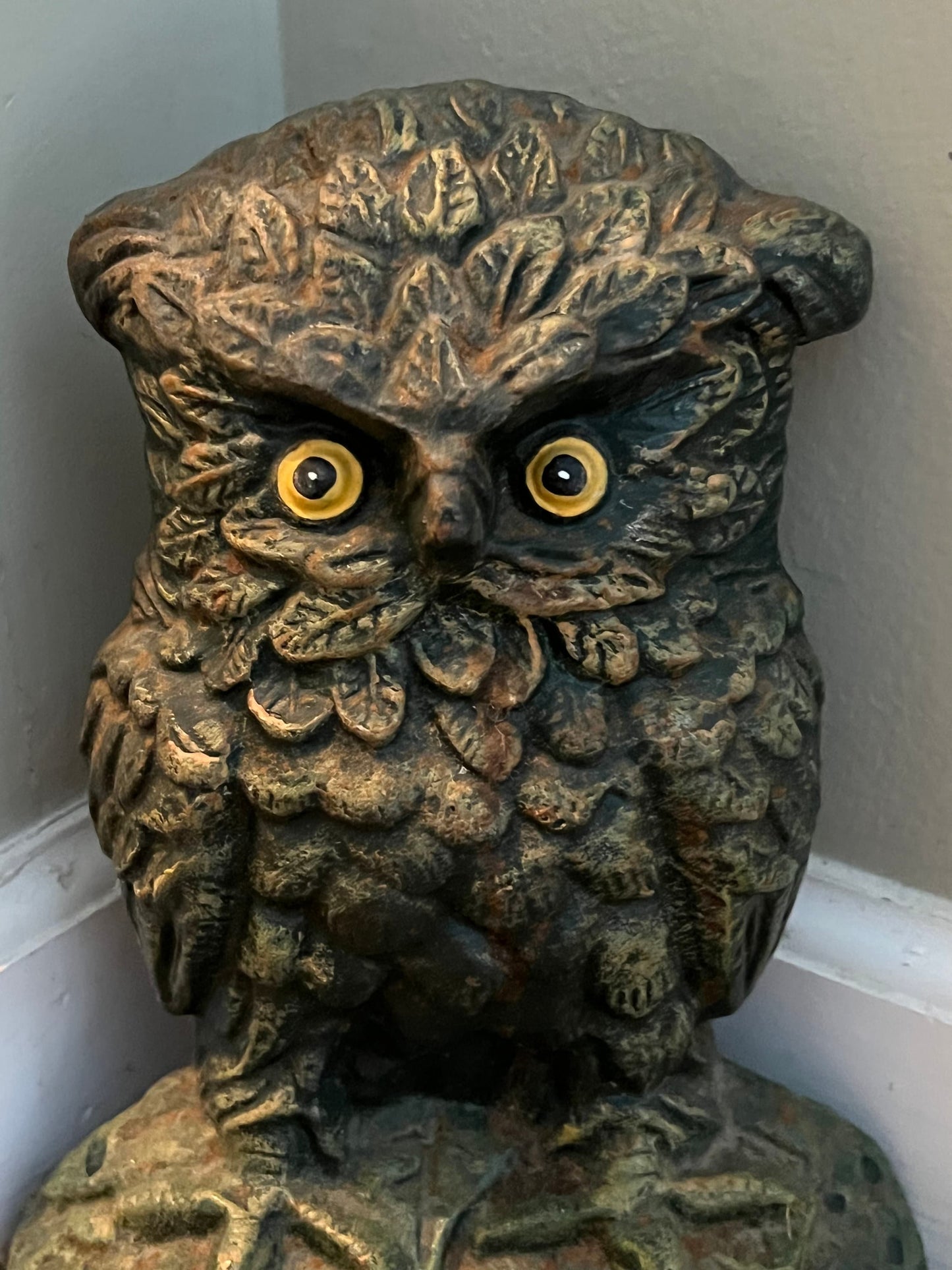 Antique Cast Iron Owl Doorstop Patina Cast Iron Owl Figurine Lover Antiques and Vintage
