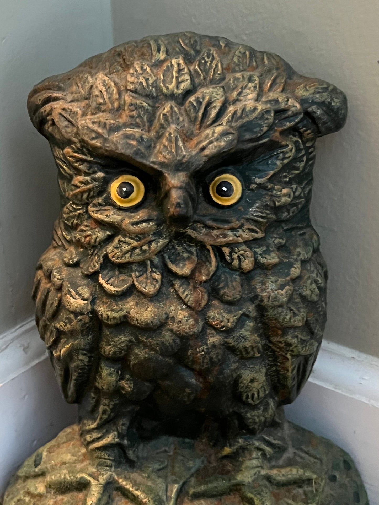 Antique Cast Iron Owl Doorstop Patina Cast Iron Owl Figurine Lover Antiques and Vintage
