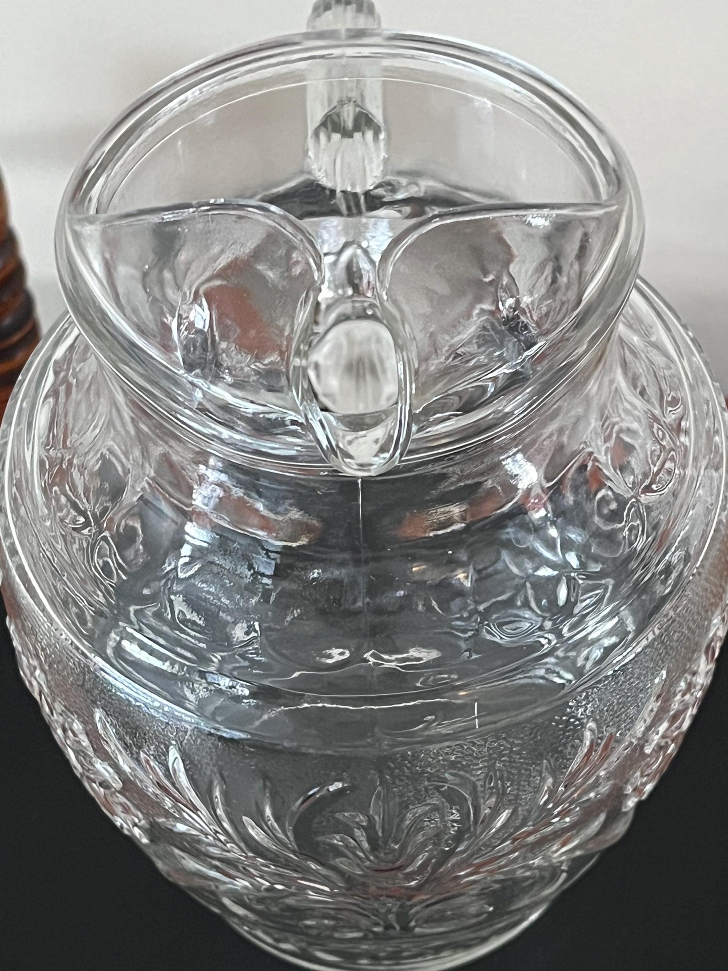 Vintage Anchor Hocking Sandwich Glass Ice Lip Pitcher Pressed Glass Art Lover Antiques and Vintage