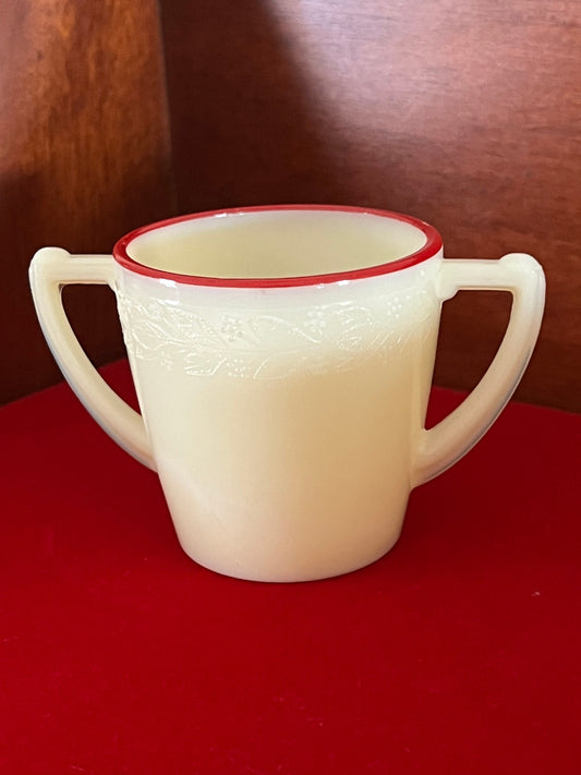 Vintage Uranium Glass Creamer Server by McKee Glass Children’s Tea Set Laurel Red Trim Lover Antiques and Vintage