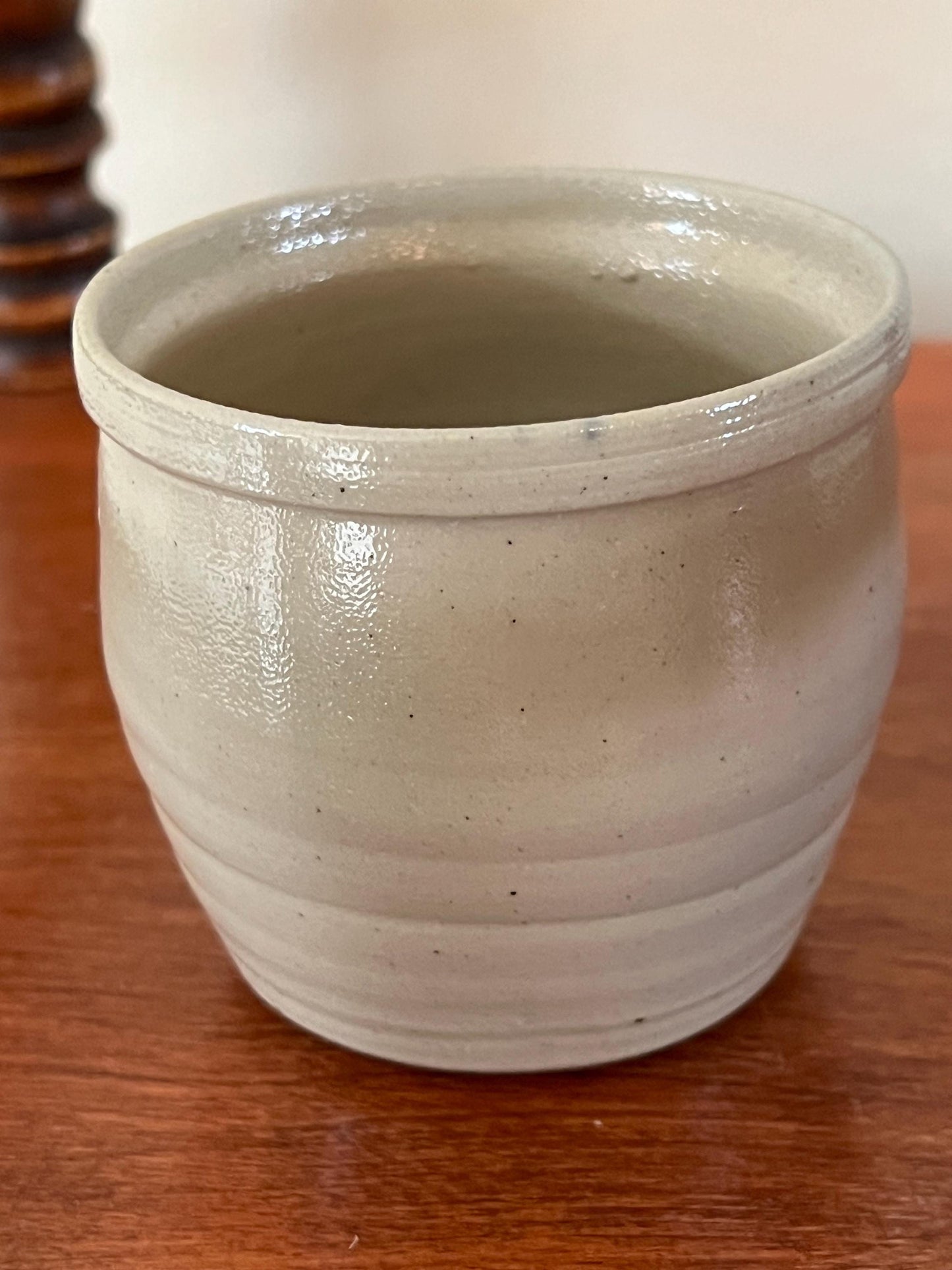Vintage Cobalt Blue Crock with Leaves Salt Glazed Pottery Vase with Cobalt Blue Flower Design Lover Antiques and Vintage