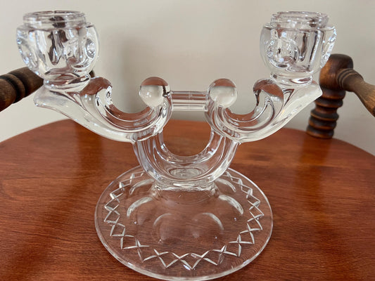 Vintage Indiana Glass Candle Holders Candelabra Pedestal Candlestick Holders Lover Antiques and Vintage
