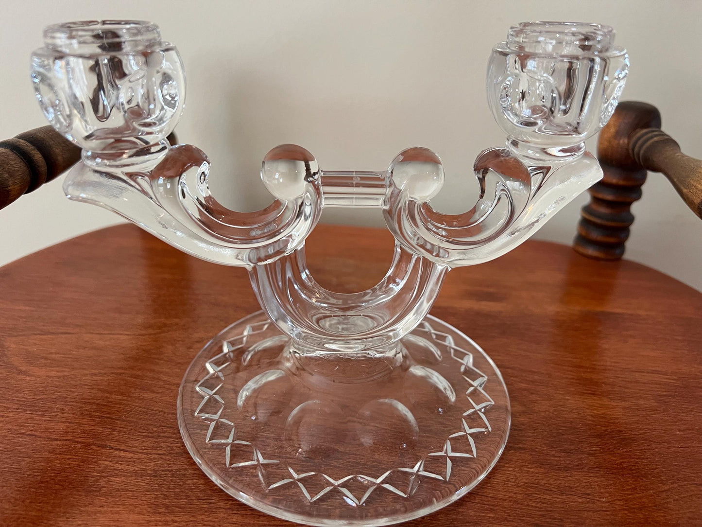 Vintage Indiana Glass Candle Holders Candelabra Pedestal Candlestick Holders Lover Antiques and Vintage