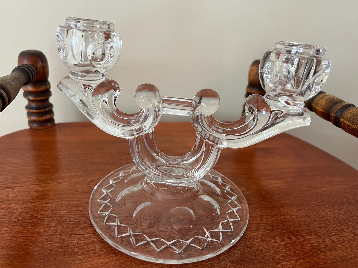 Vintage Indiana Glass Candle Holders Candelabra Pedestal Candlestick Holders Lover Antiques and Vintage