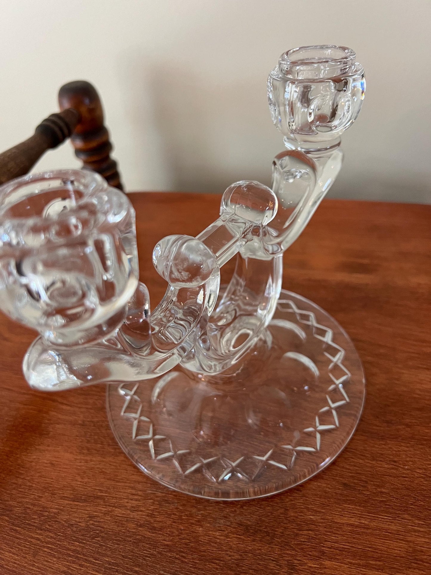 Vintage Indiana Glass Candle Holders Candelabra Pedestal Candlestick Holders Lover Antiques and Vintage