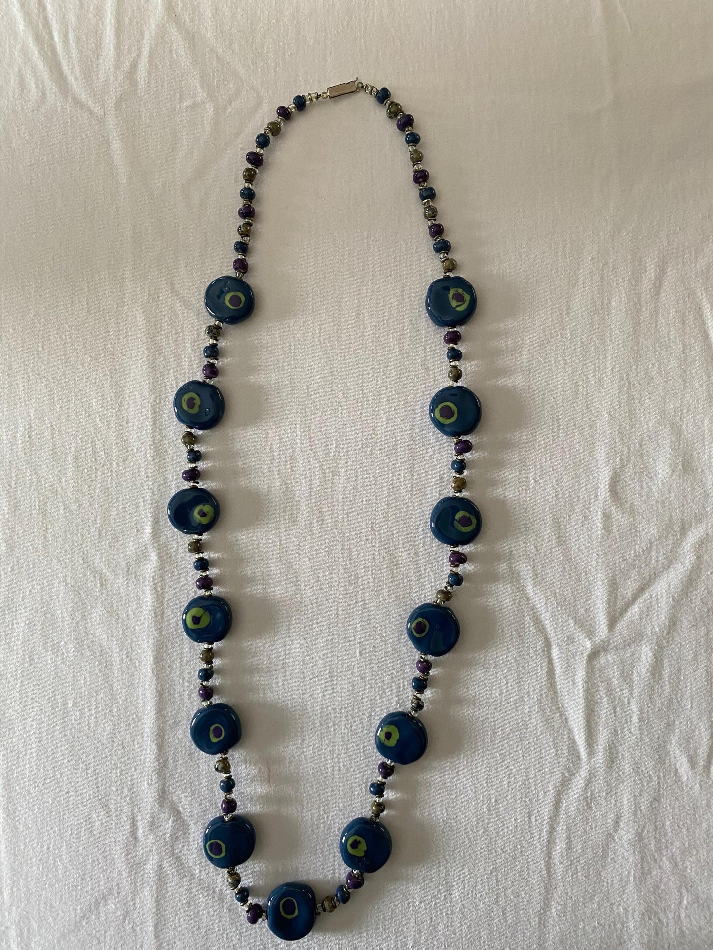 Vintage Green & Dark Blue Necklace Unique Gift Opportunity Lover Antiques and Vintage