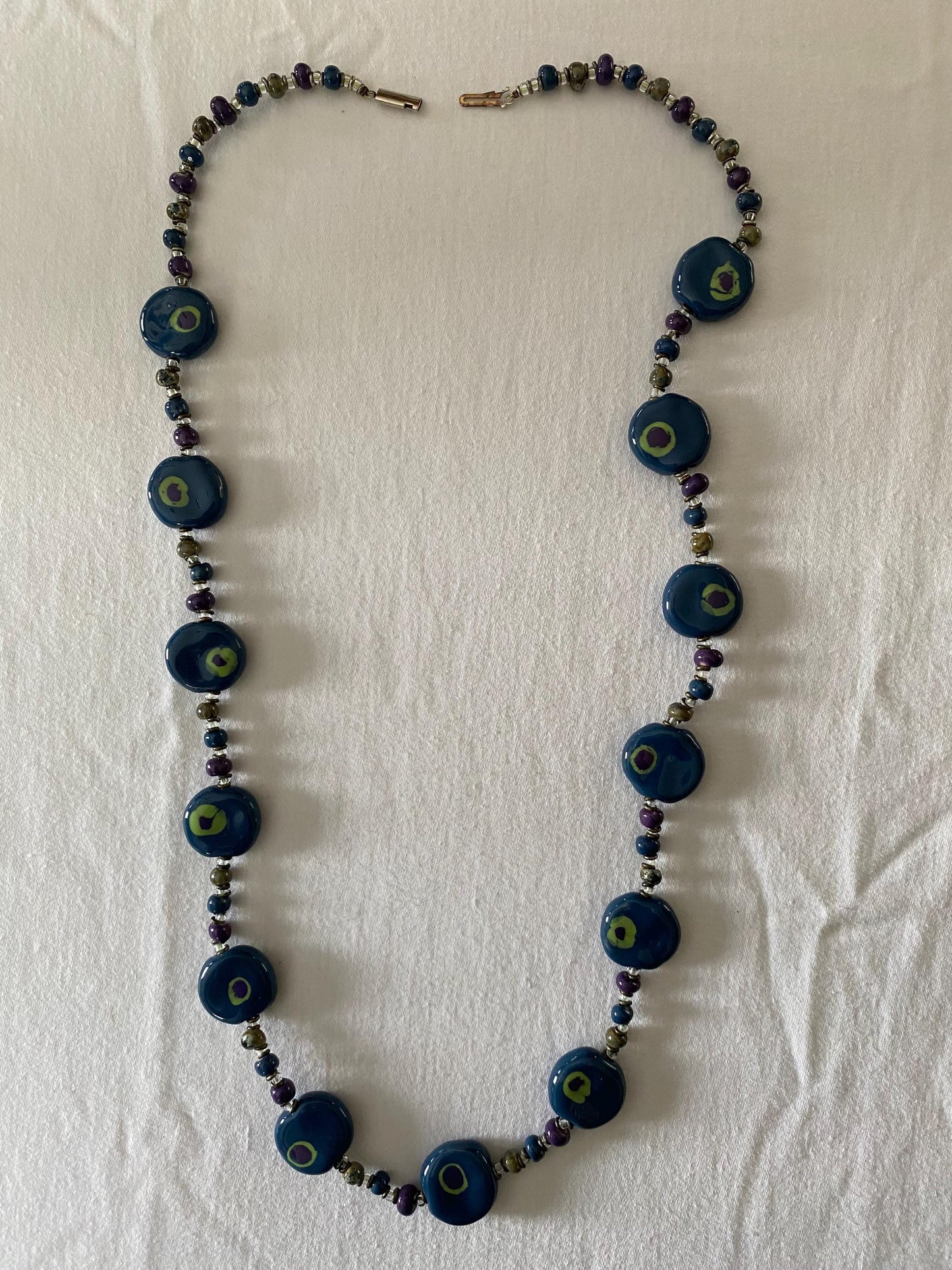 Vintage Brilliant Blue Glass Sapphire Necklace Czechoslovakian Blue Jewelry Lover Antiques and Vintage