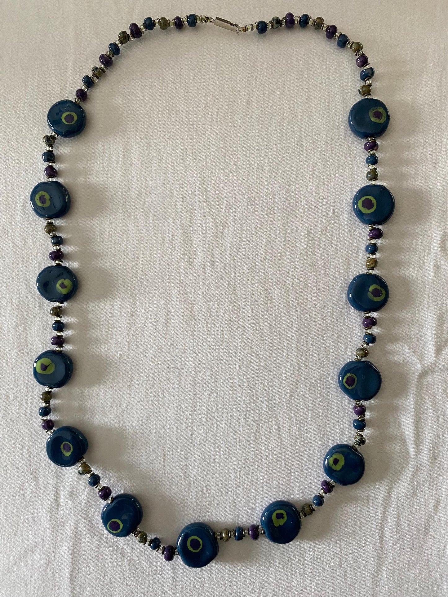 Vintage Brilliant Blue Glass Sapphire Necklace Czechoslovakian Blue Jewelry Lover Antiques and Vintage