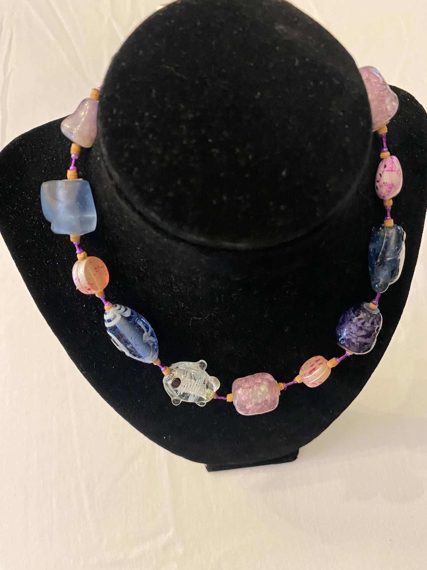 Vintage Aurora Borealis Style Crystals & Gold Necklace Fringe Jewelry Lover Antiques and Vintage
